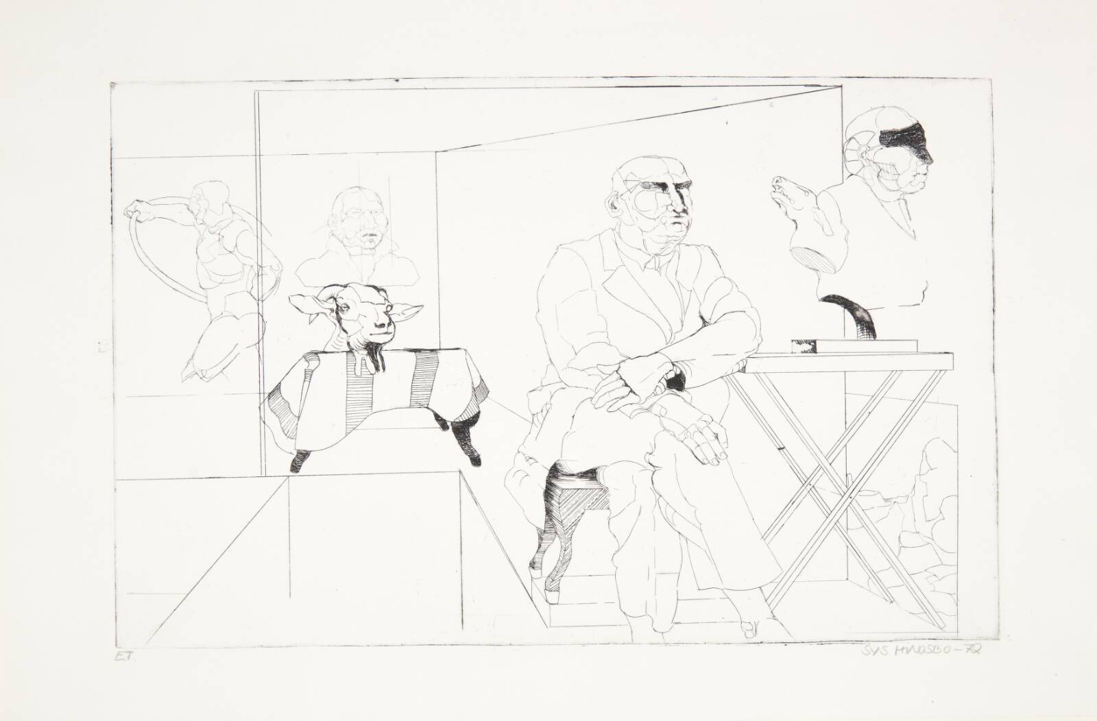 "Mand med kulisse", Sys Hindsbo, 1972