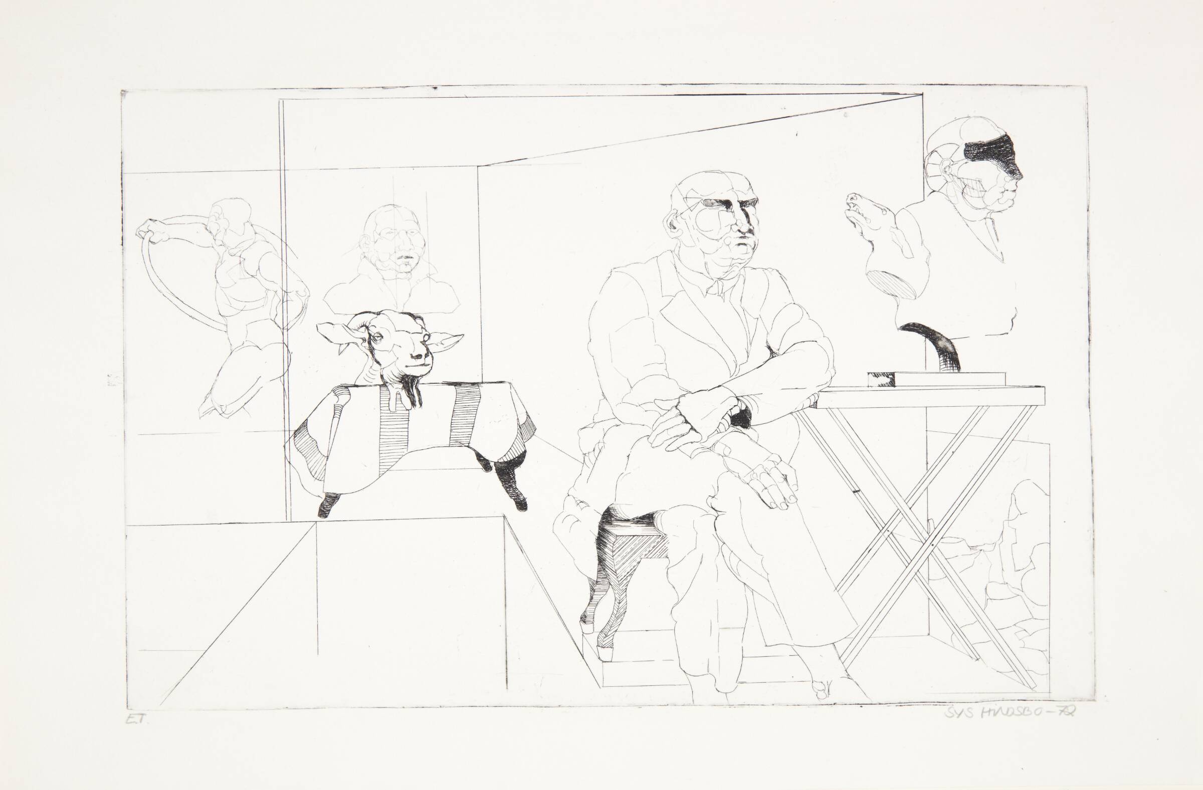 "Mand med kulisse", Sys Hindsbo, 1972