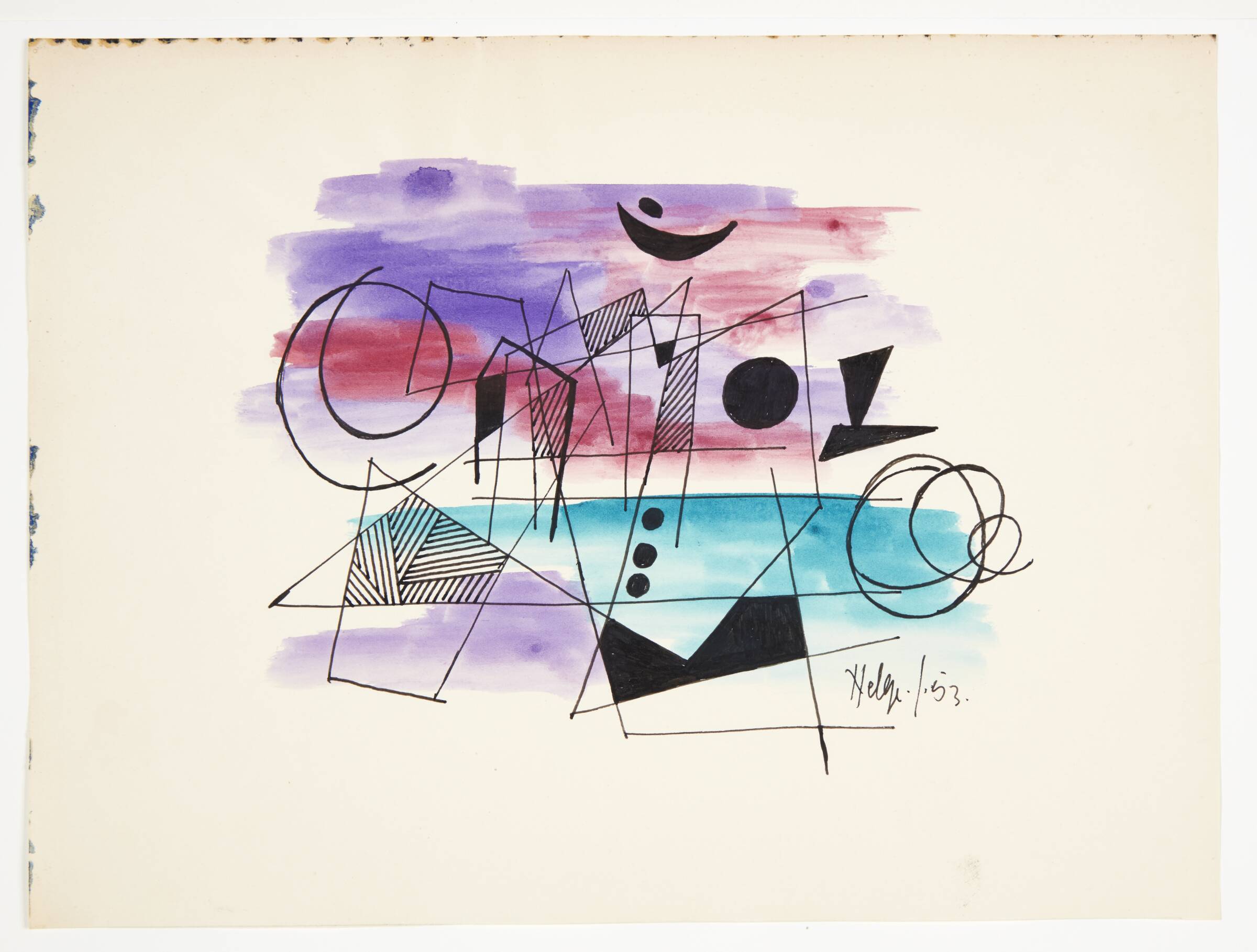 Abstrakt komposition, Helge Jacobsen, 1953
