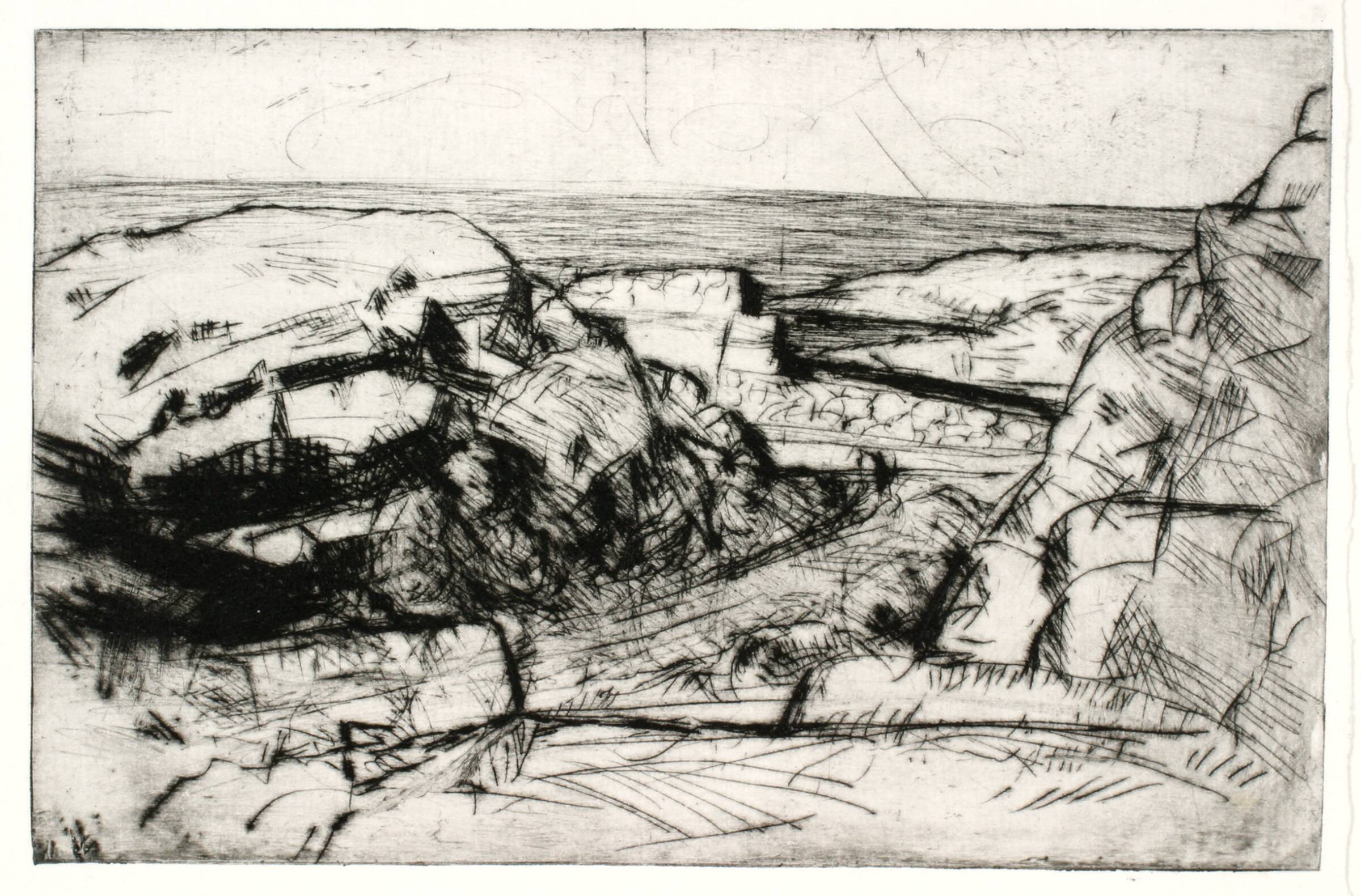 Klipper ved havet, Christiansø, Holger J. Jensen, 1954