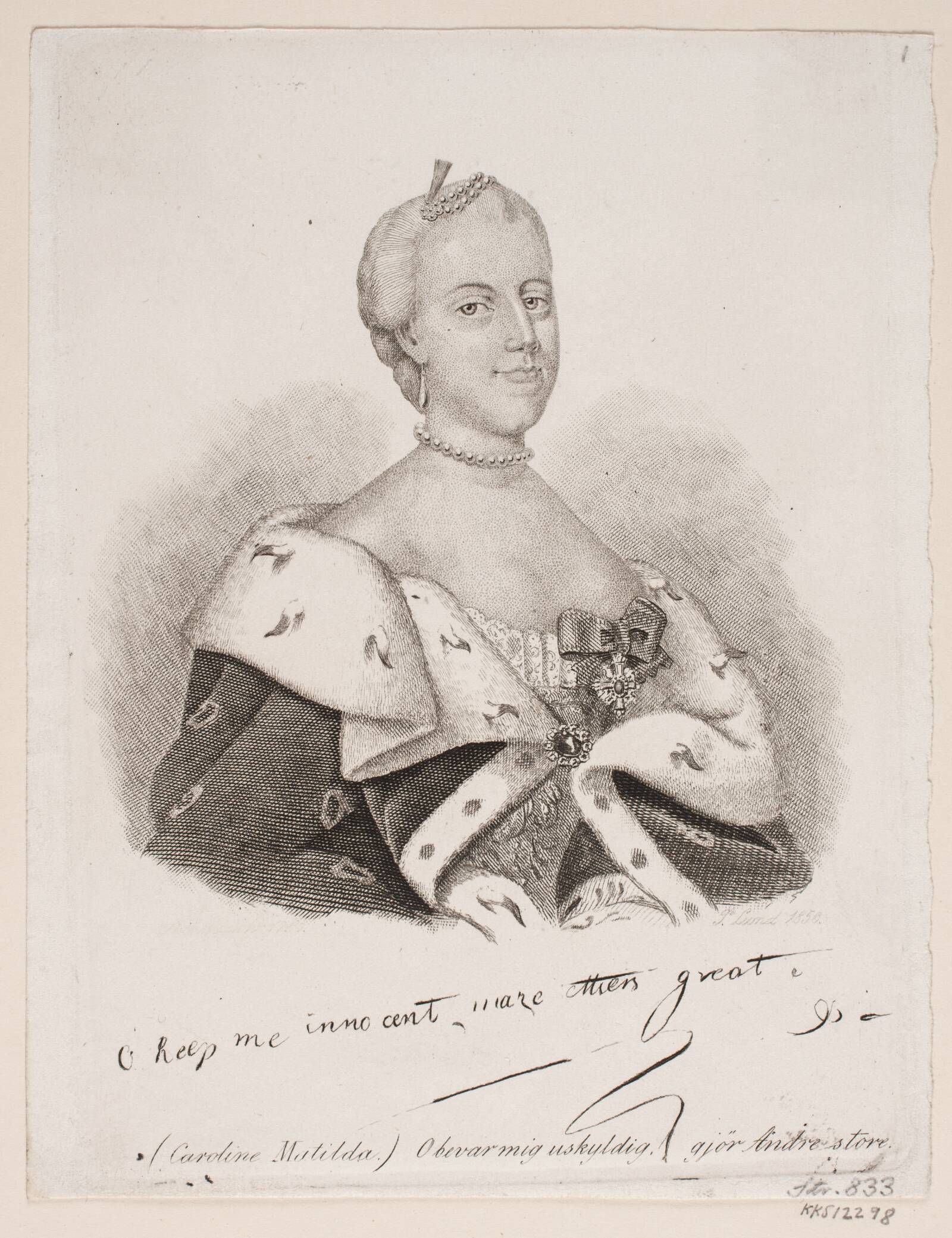 Caroline Mathilde, Jens Peter Lund, 1850