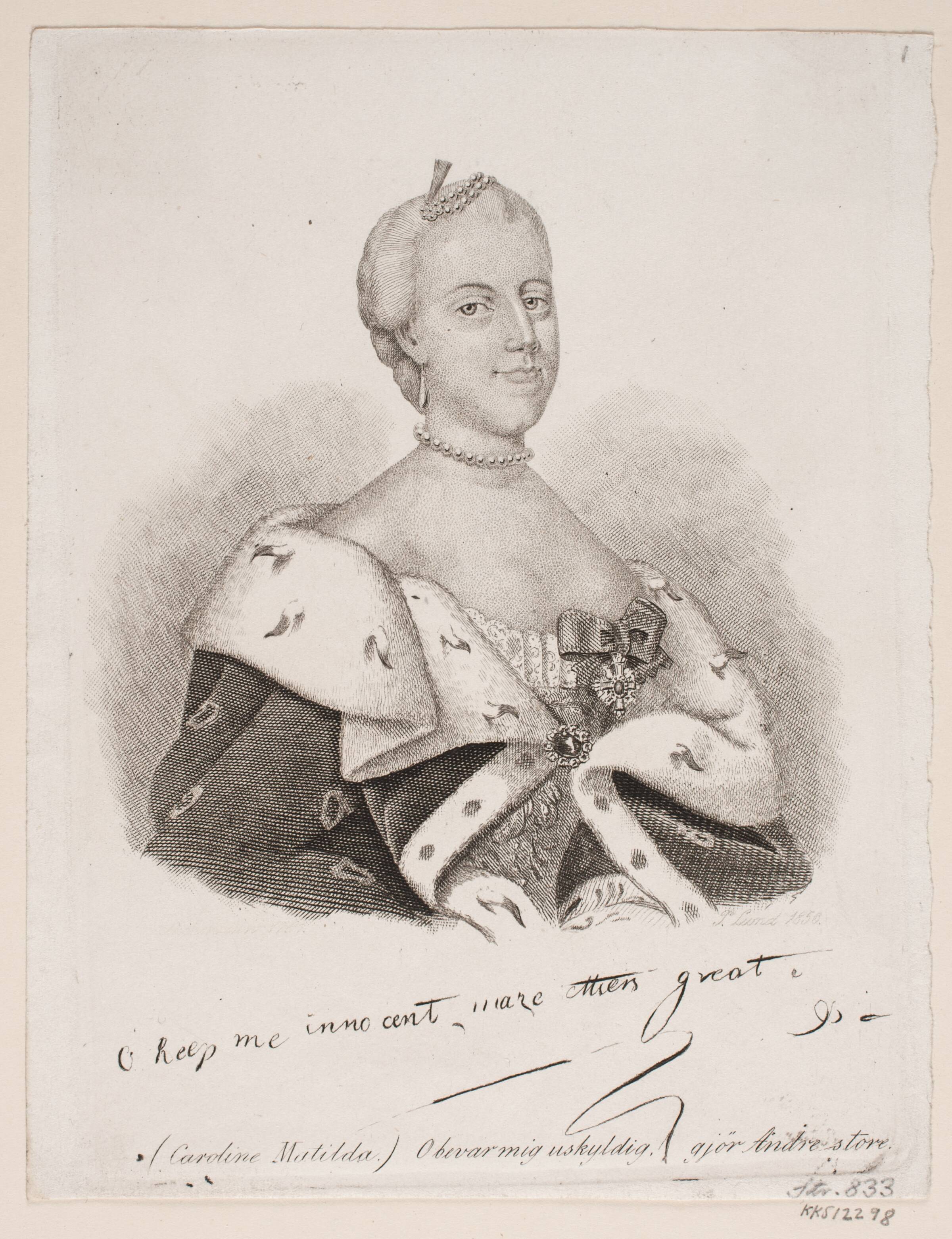Caroline Mathilde, Jens Peter Lund, 1850