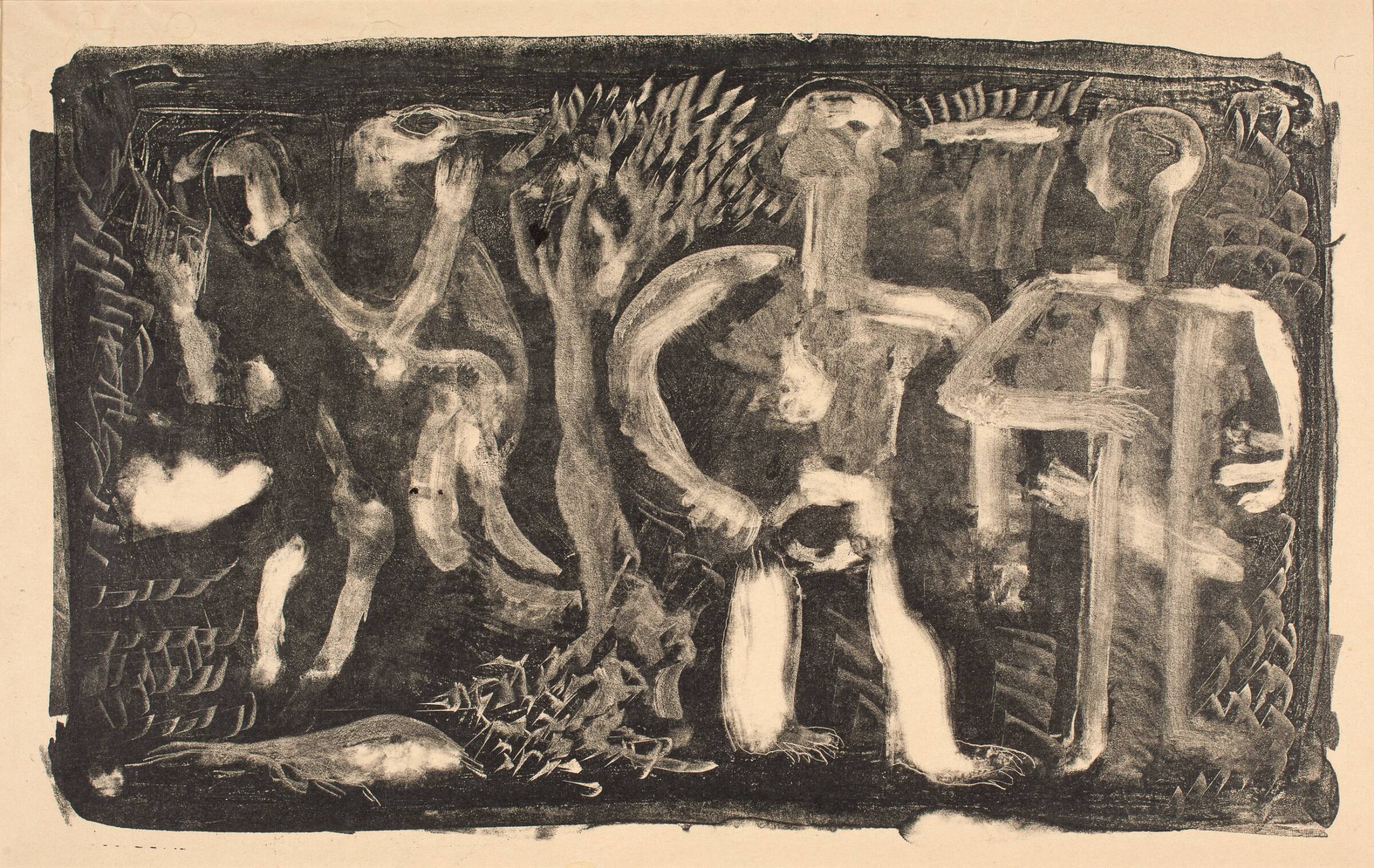 Komposition med figurer, Reidar Magnus, 1955