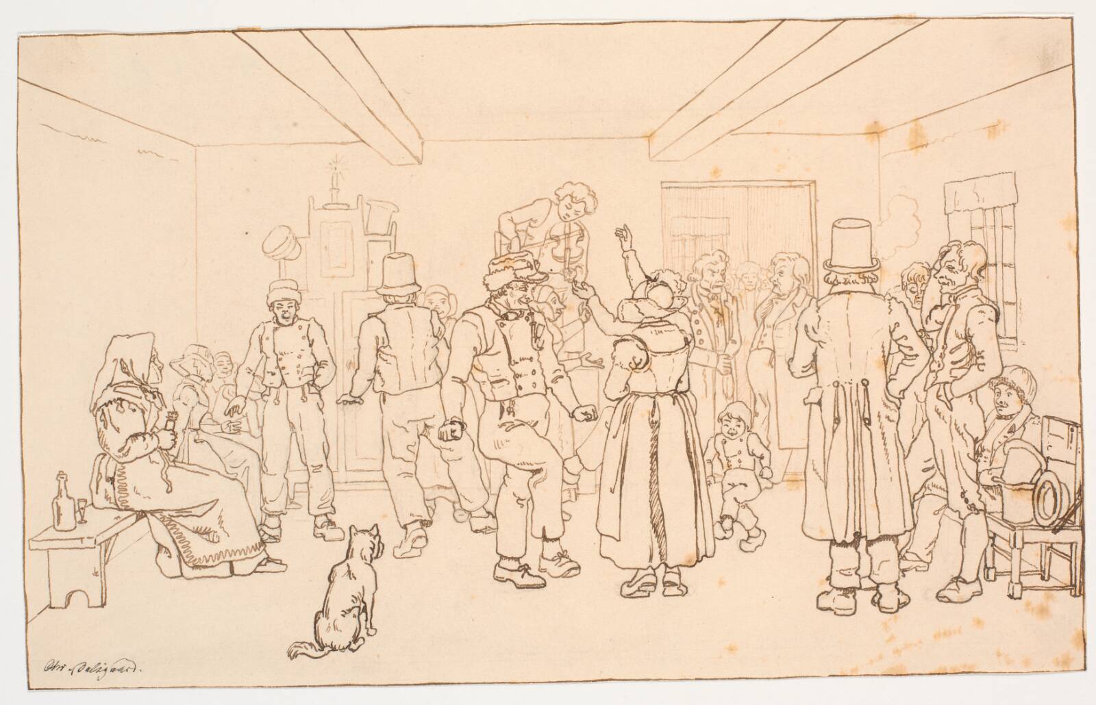 Dans i bondestuen, Christen Dalsgaard, 1824-1907