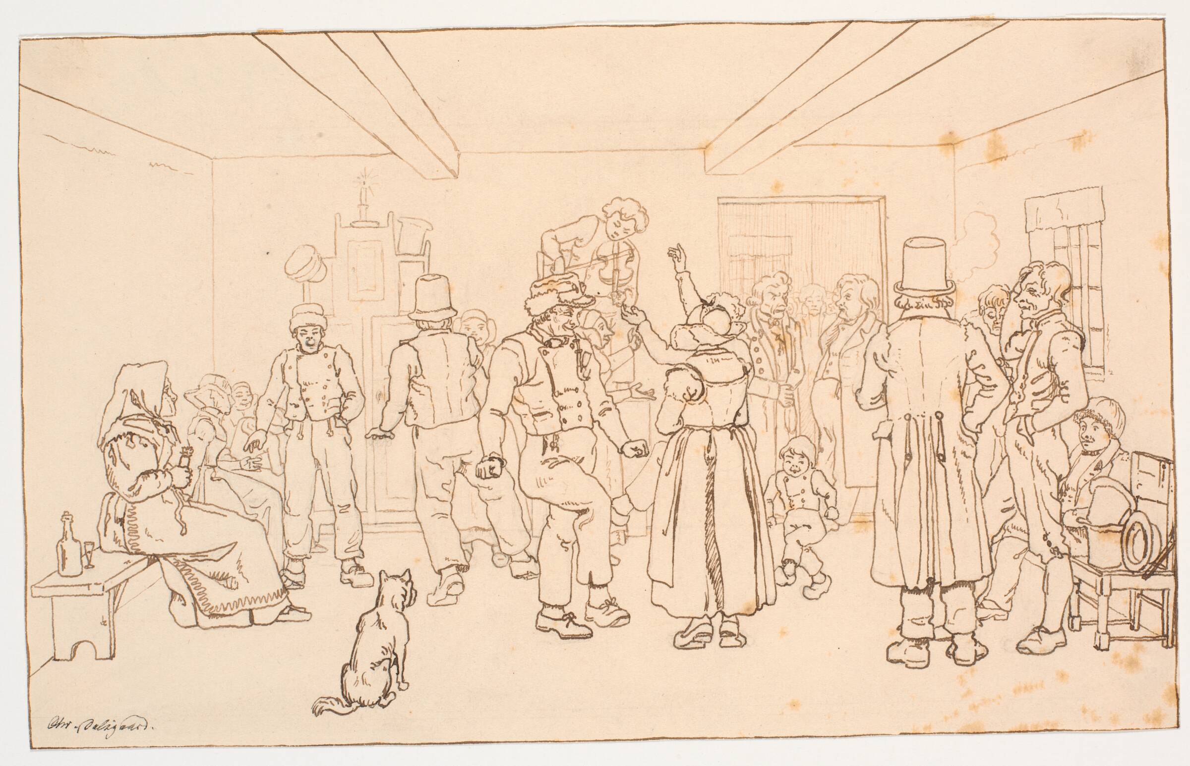 Dans i bondestuen, Christen Dalsgaard, 1824-1907