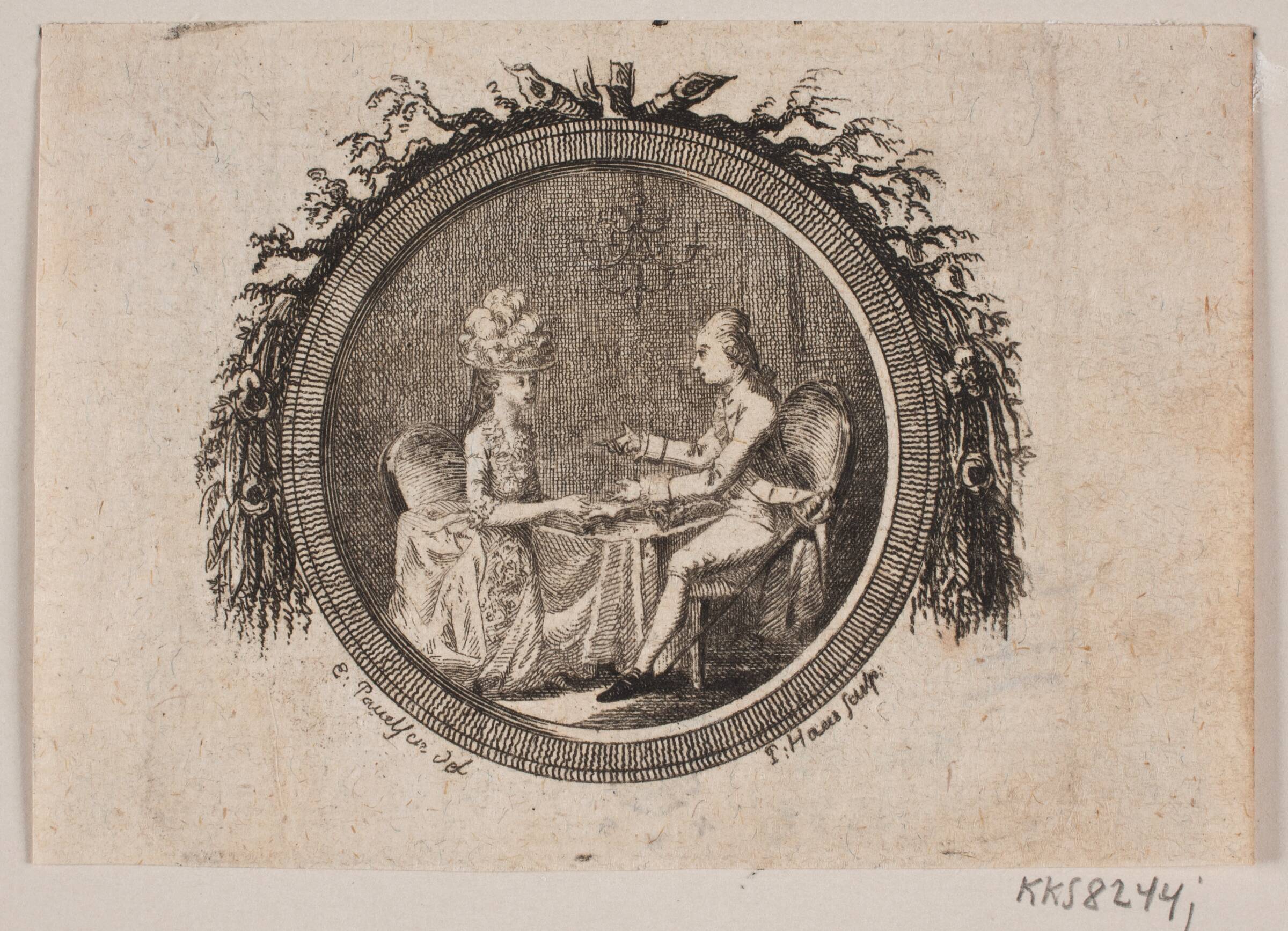Vignet til Samuel Richardson "Sir Carl Grandisons Historie", Peter Haas, 1780-1782