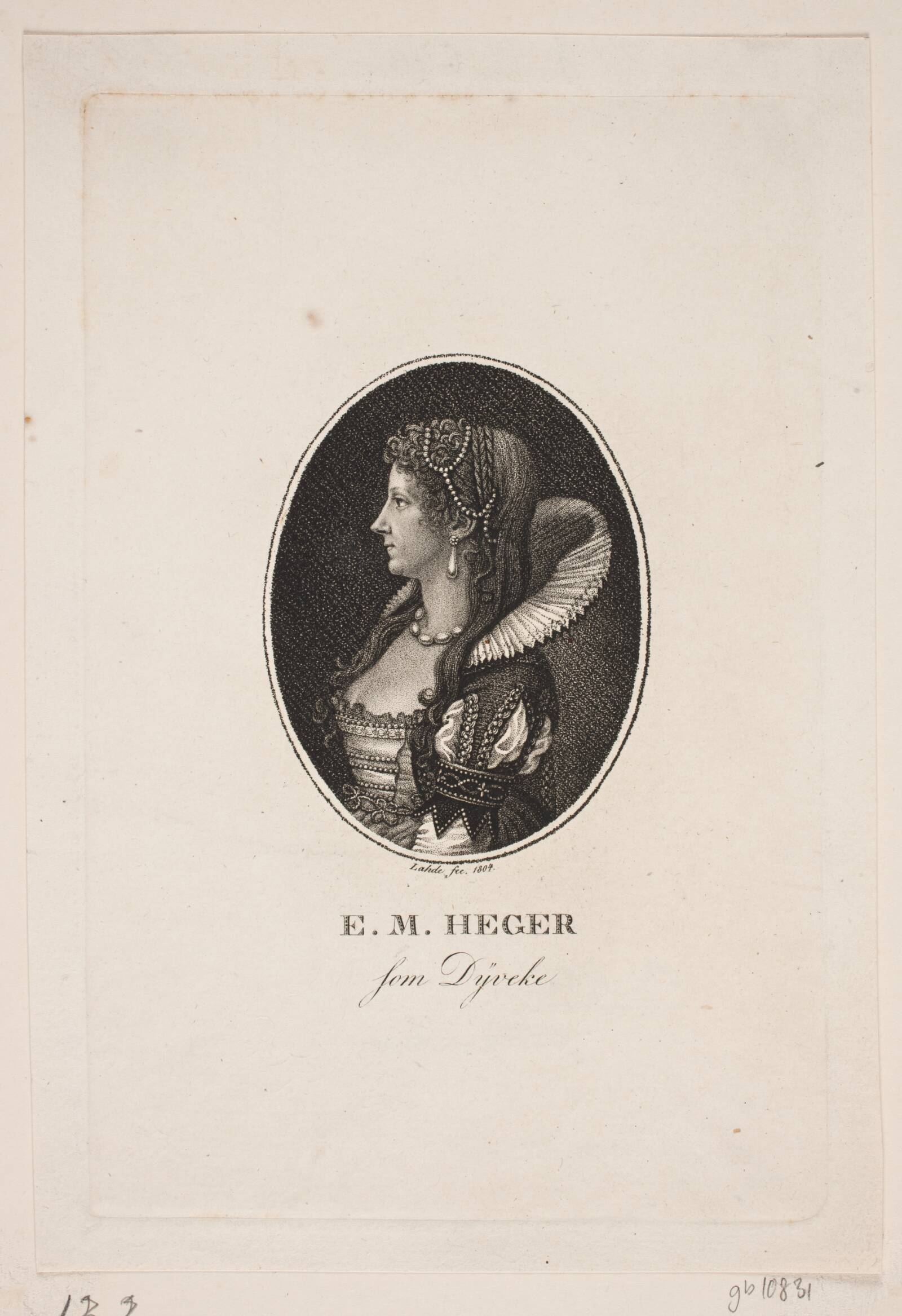 E. M. Heger, Gerhard Ludvig Lahde, 1804