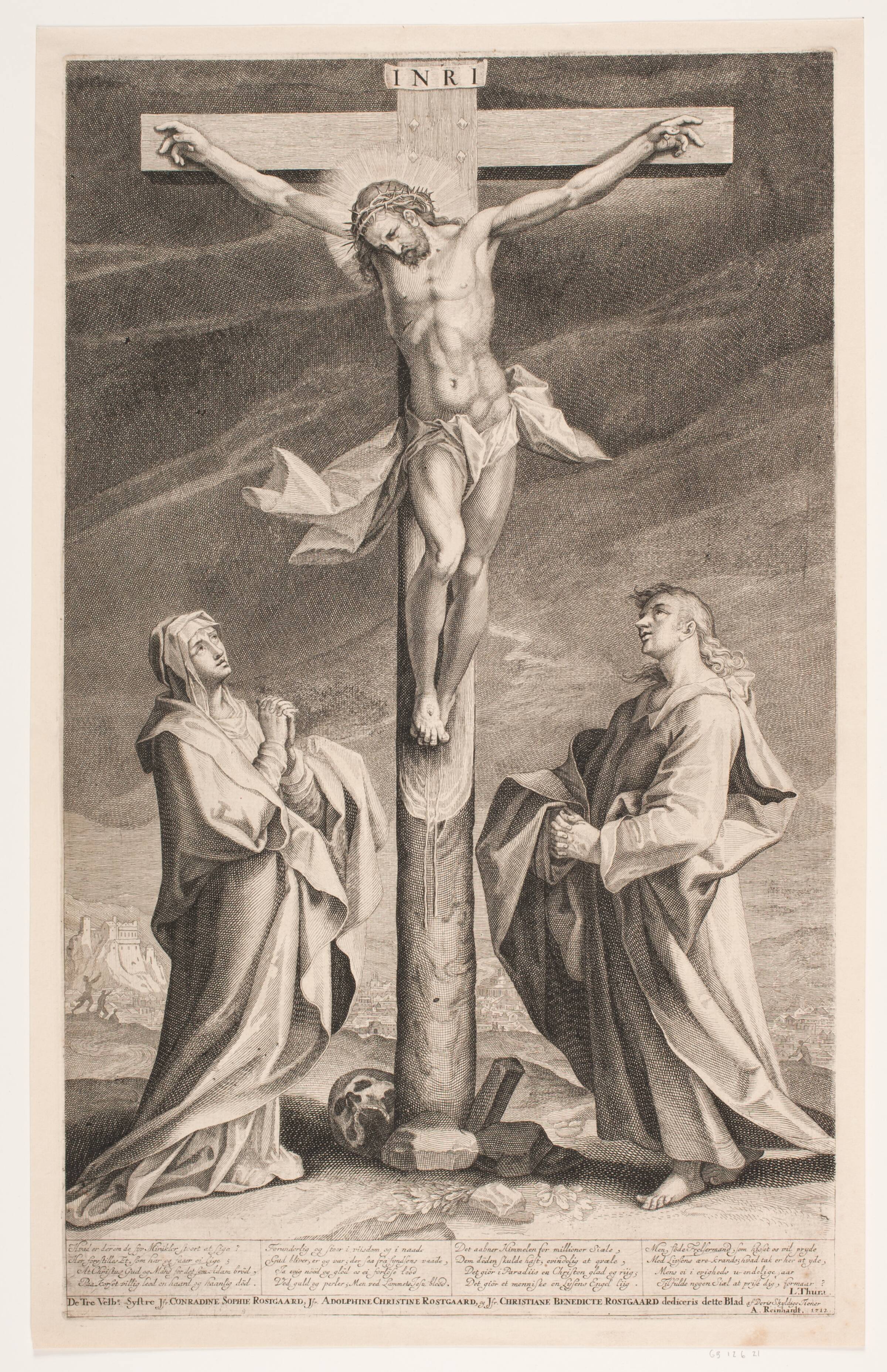 Kristus på korset mellem Maria og Johannes, Andreas Reinhardt, 1712