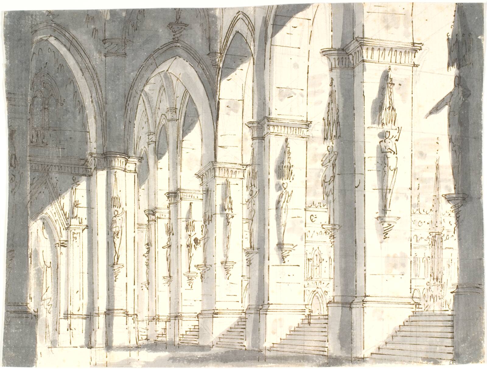 Gotisk søjlegang, Aron Wallick, 1803-1809