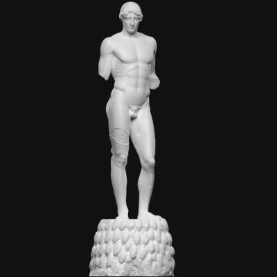 Stående nøgen mand, Omfalos Apollon