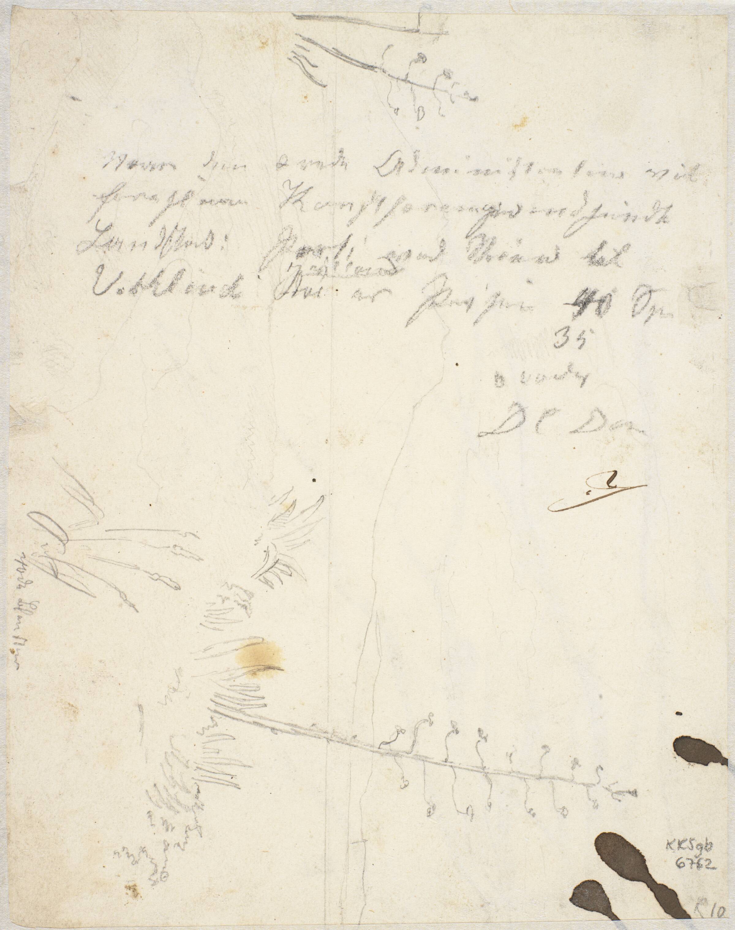 Træstudier og blyantspåskrifter, Dankvart Dreyer, 1831-1852