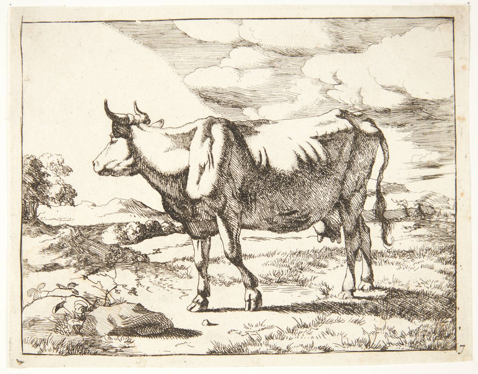 Stående ko, vendt mod venstre, Marcus de Bye, 1638-1690