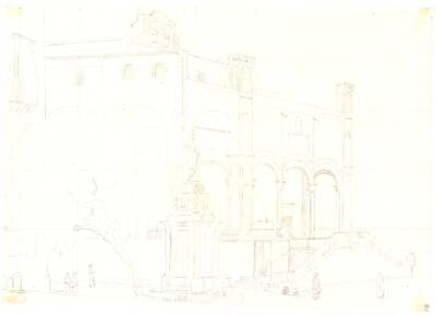 Kalke af S. Maria della Cateria i maleriet "Morgen på Piazza Marina i Palermo" fra 1844