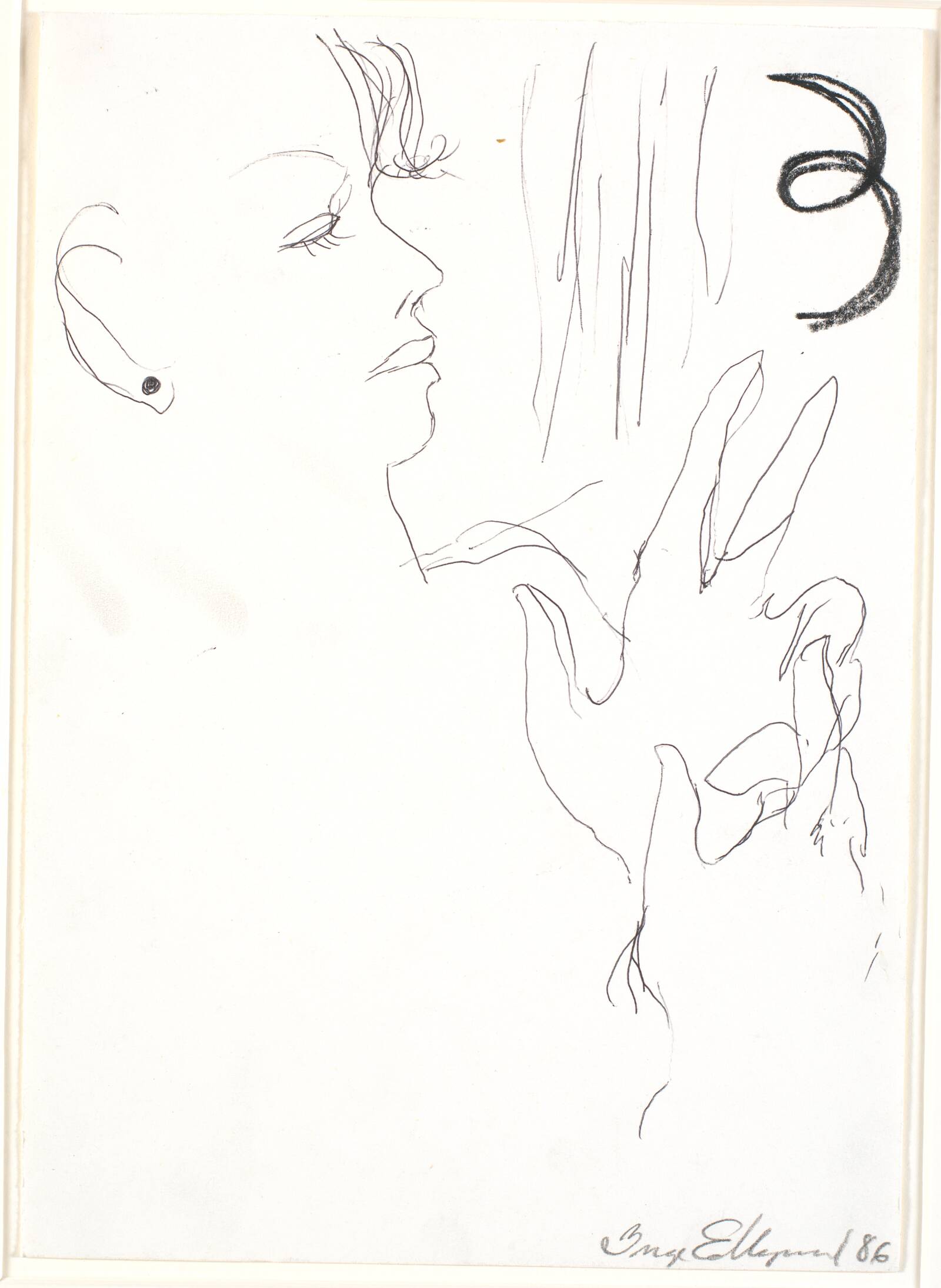 Tegning, Inge Ellegaard, 1986
