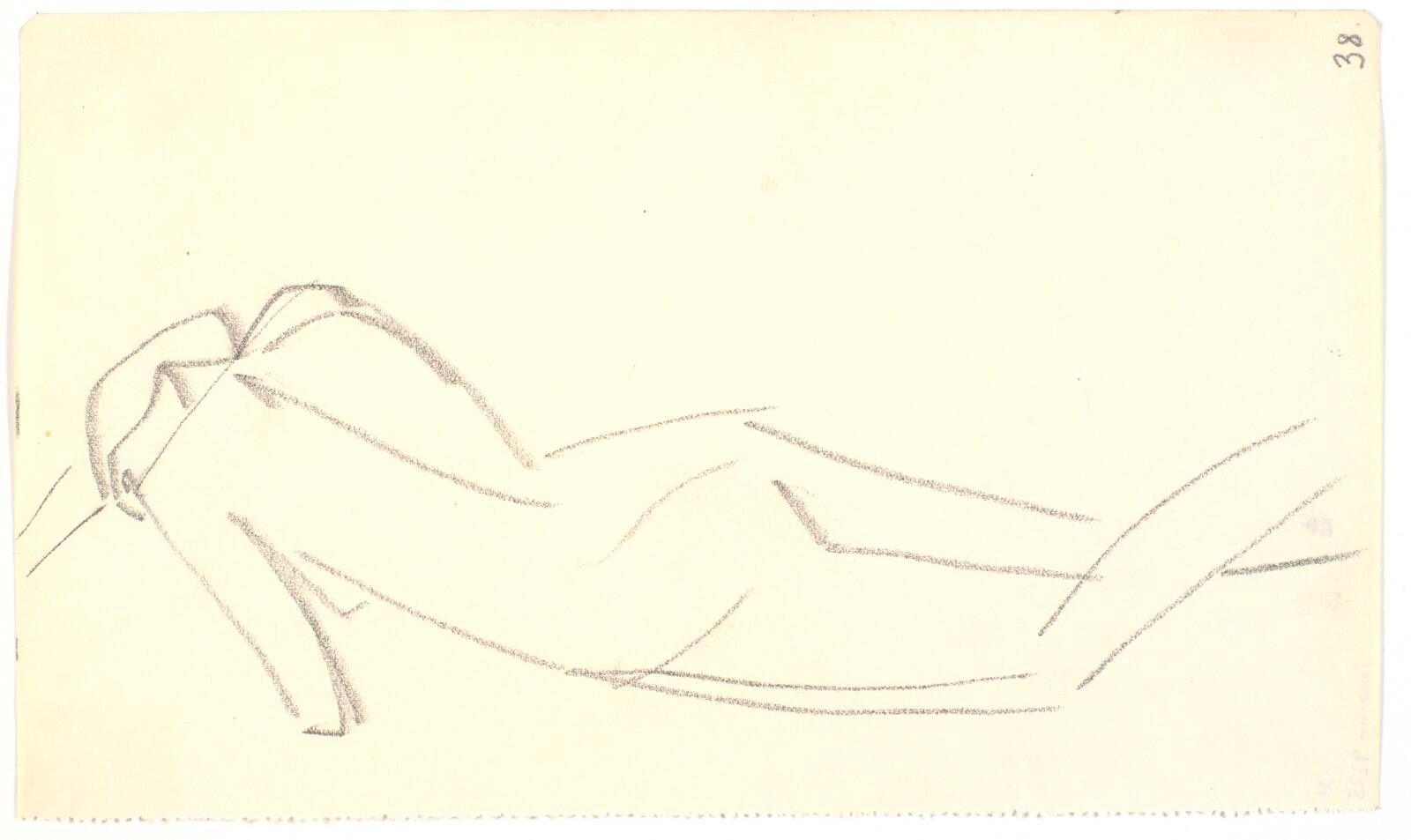 Stående model, set bagfra, Isakson, Karl, 1914-1915