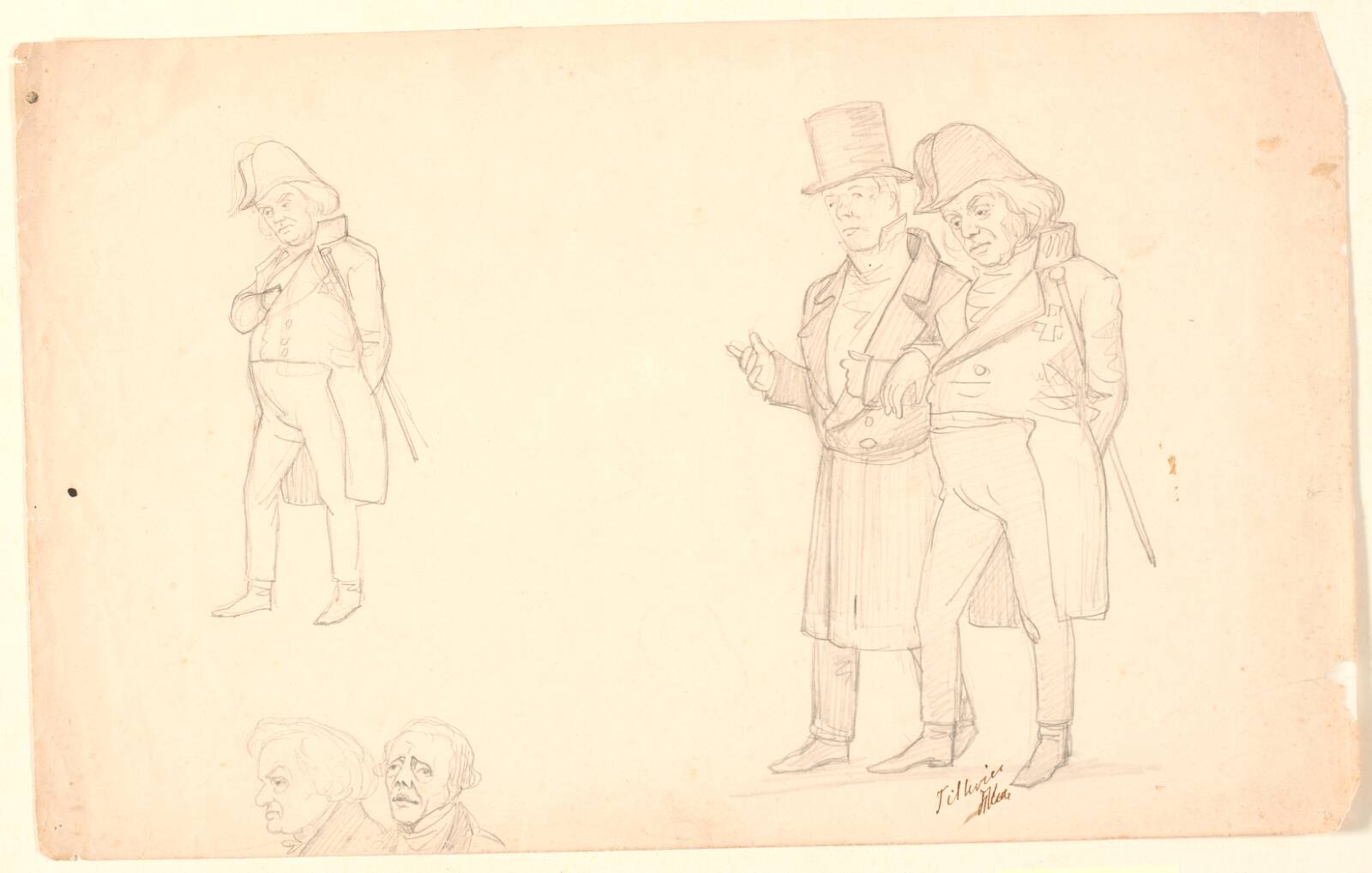 Karikatur af brødrene Ørsted., P.C. Skovgaard, 1840-1849