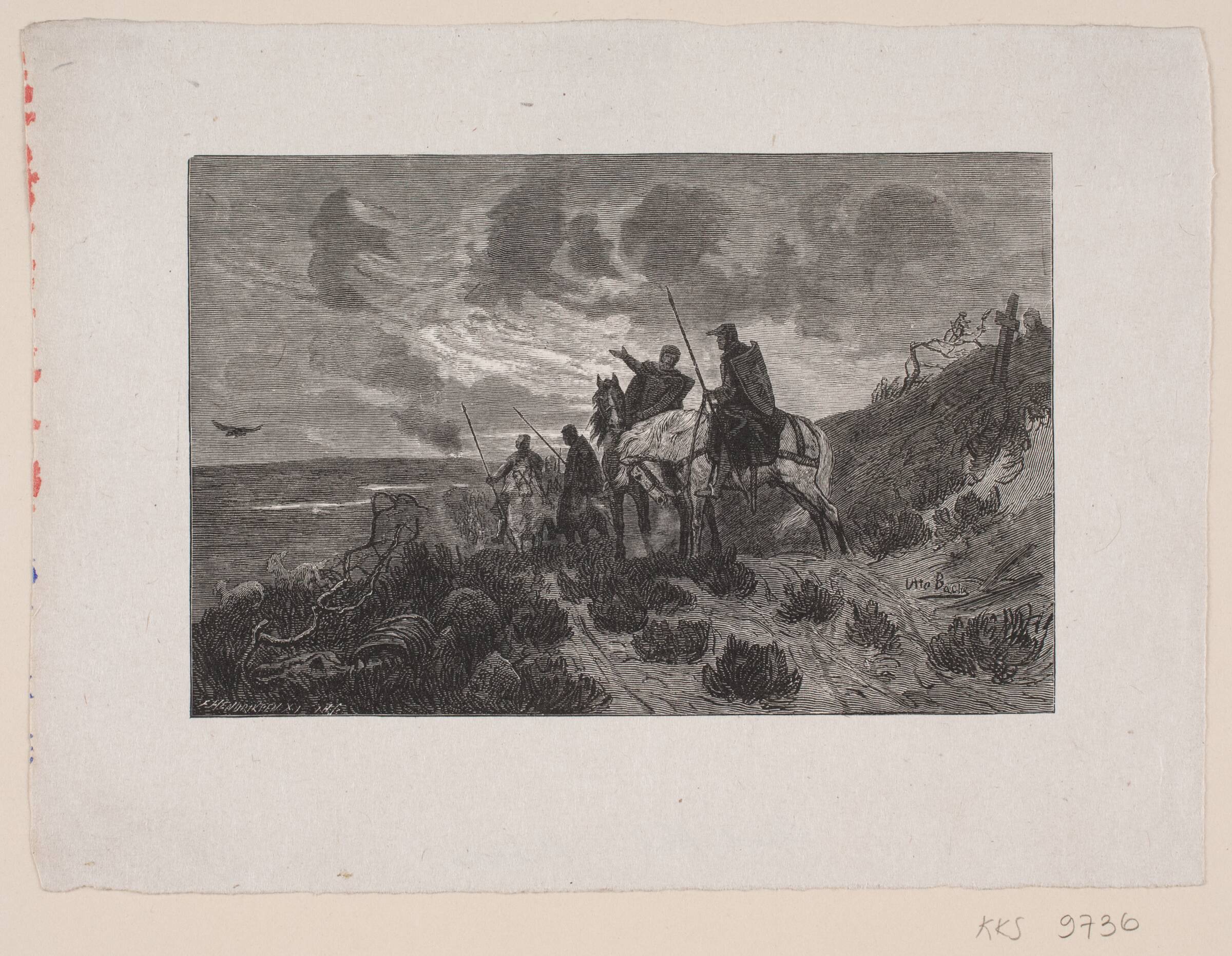 De sammensvorne ride fra Finnerup efter Erik Glippings drab, J. Hildebrand, 1882