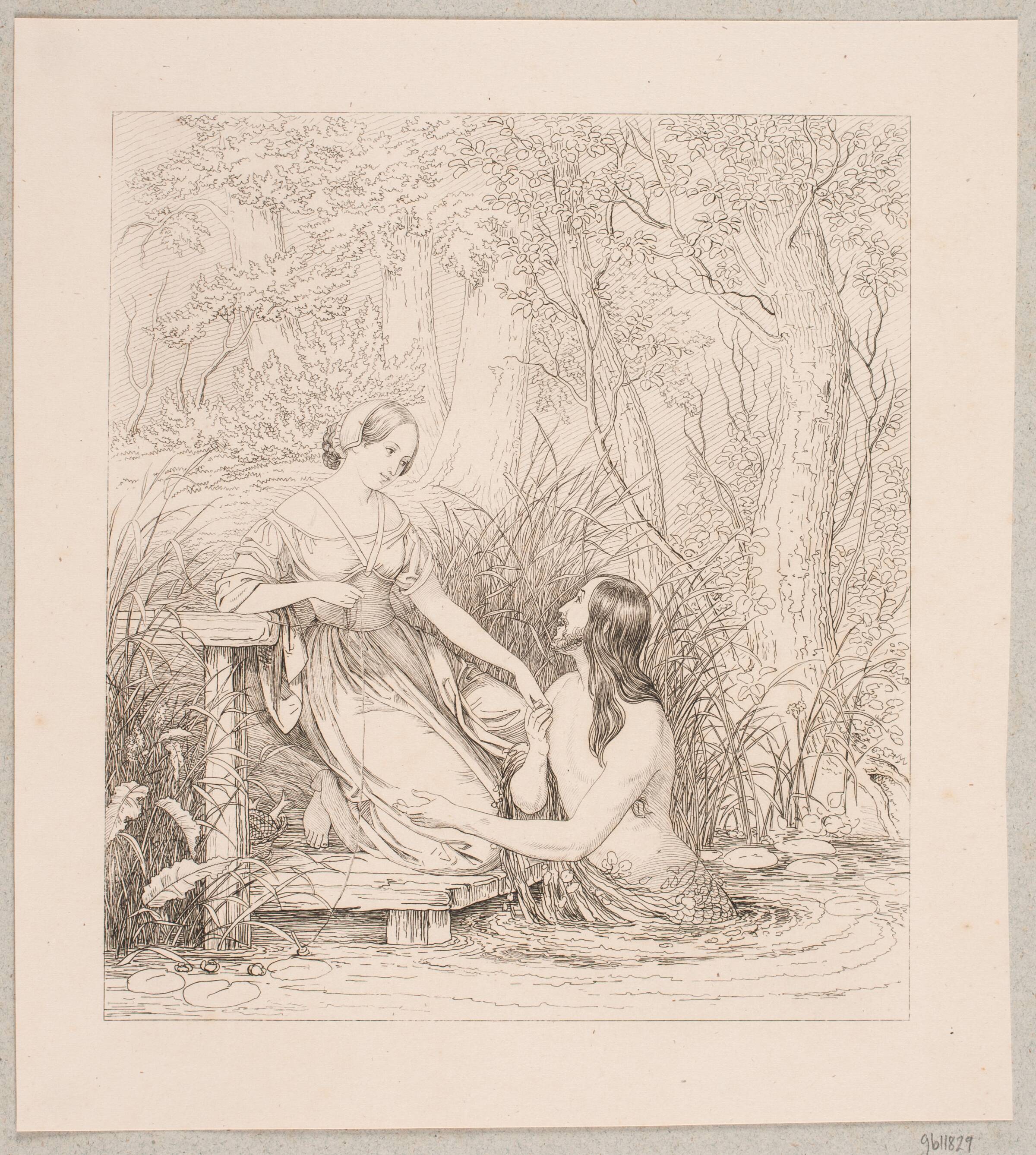 Liden Gunver og Havmanden, Edvard Lehmann, 1841