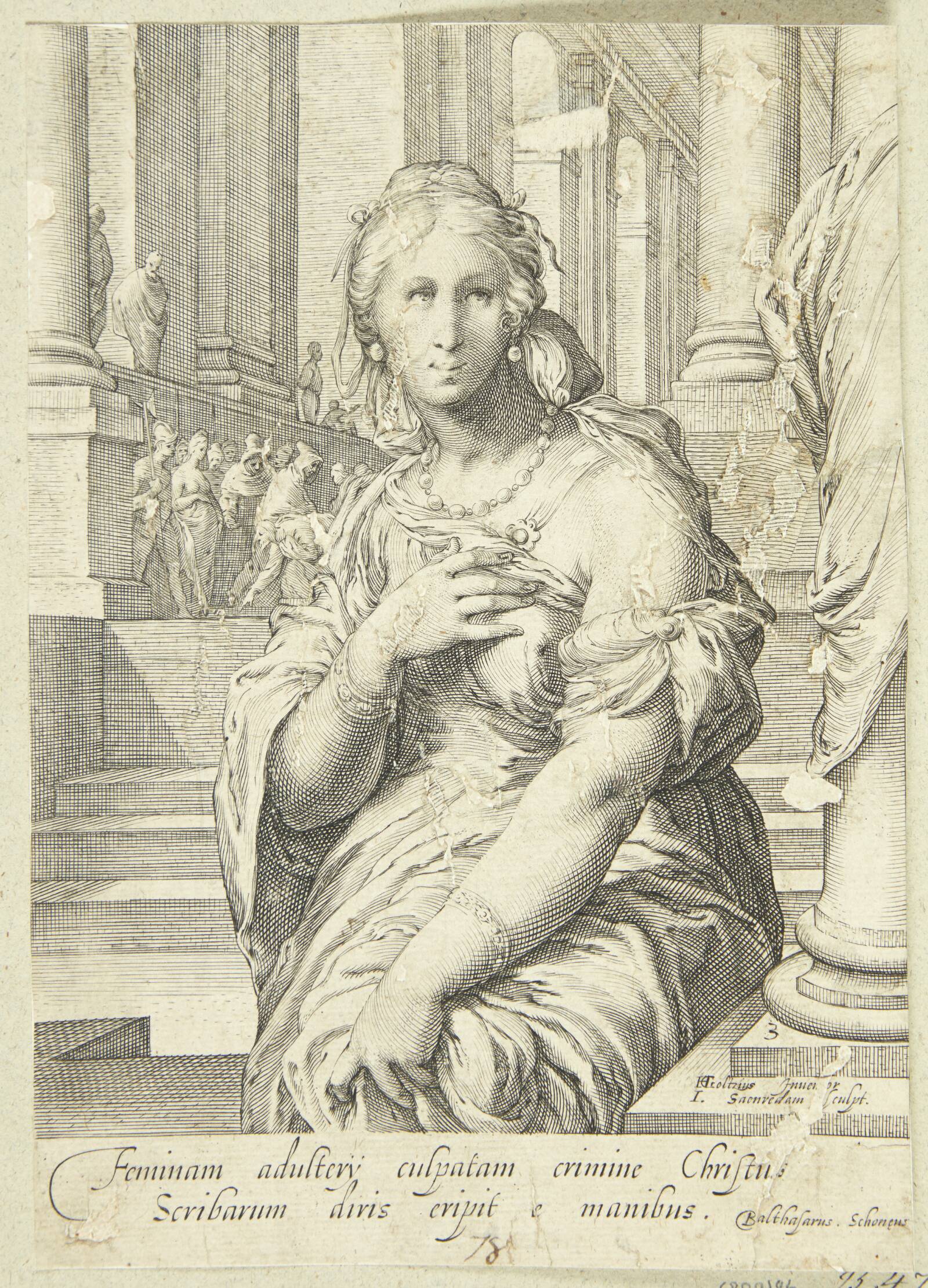 Ægteskabsbrydersken, Jan Saenredam, 1594
