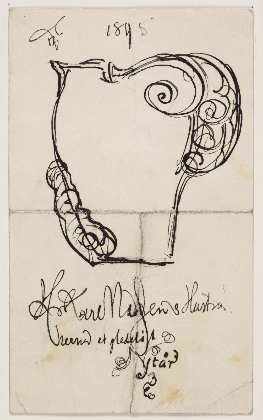 Skitse til asymmetrisk vase, by Thorvald Bindesbøll, 1895