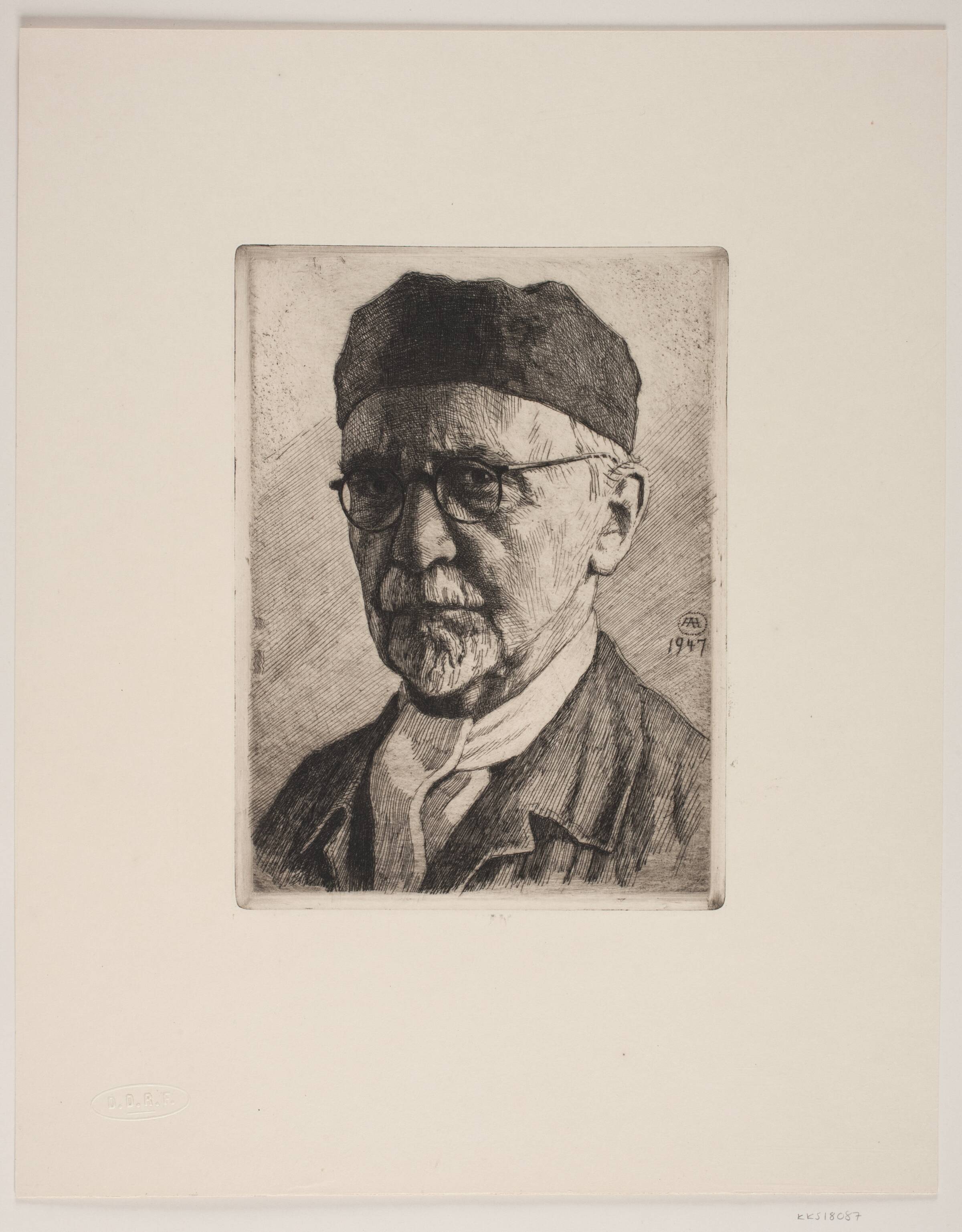Selvportræt, Axel Hou, 1947