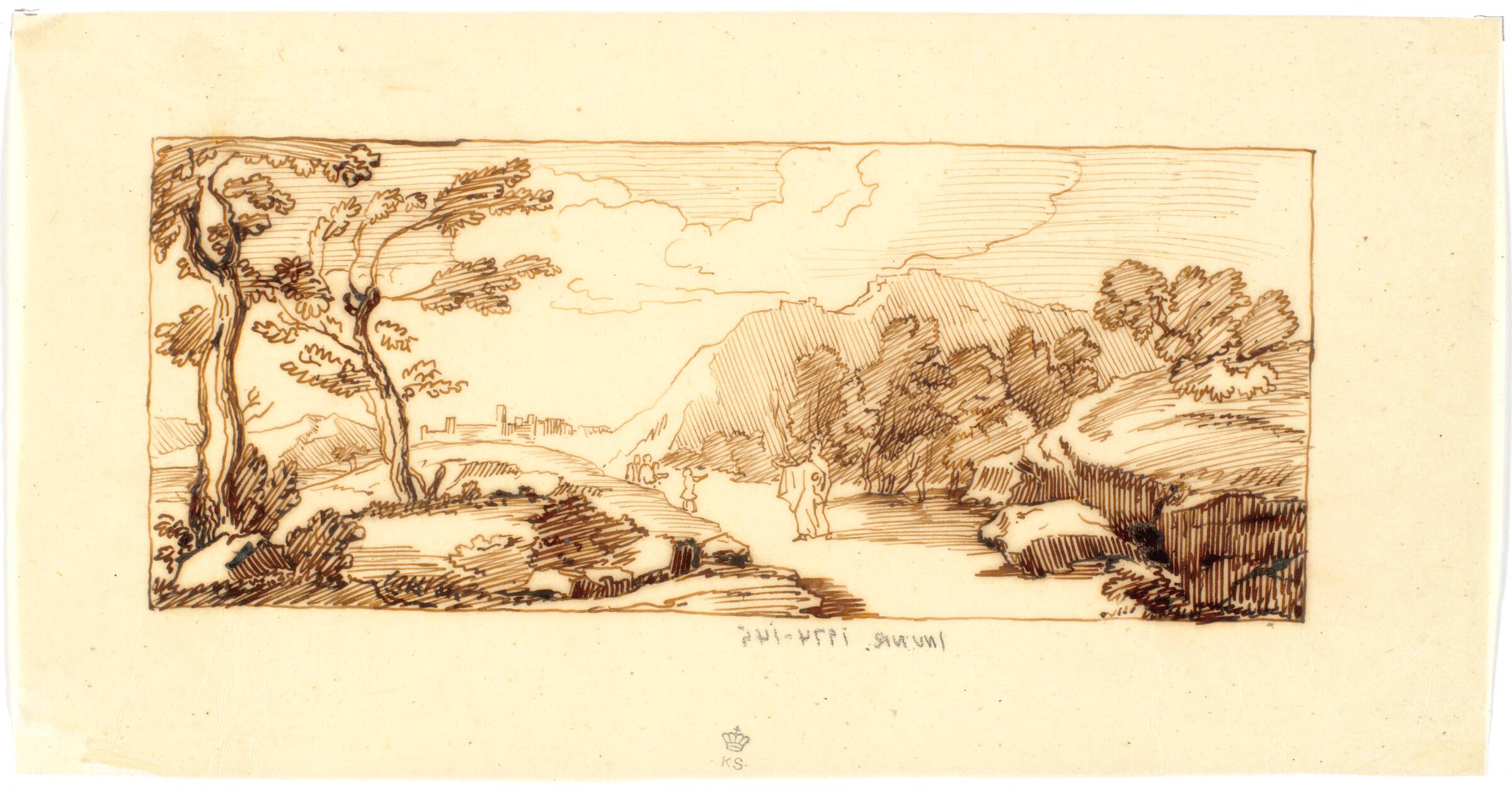Landskab med bibelsk motiv, Martinus Rørbye, 1803-1848