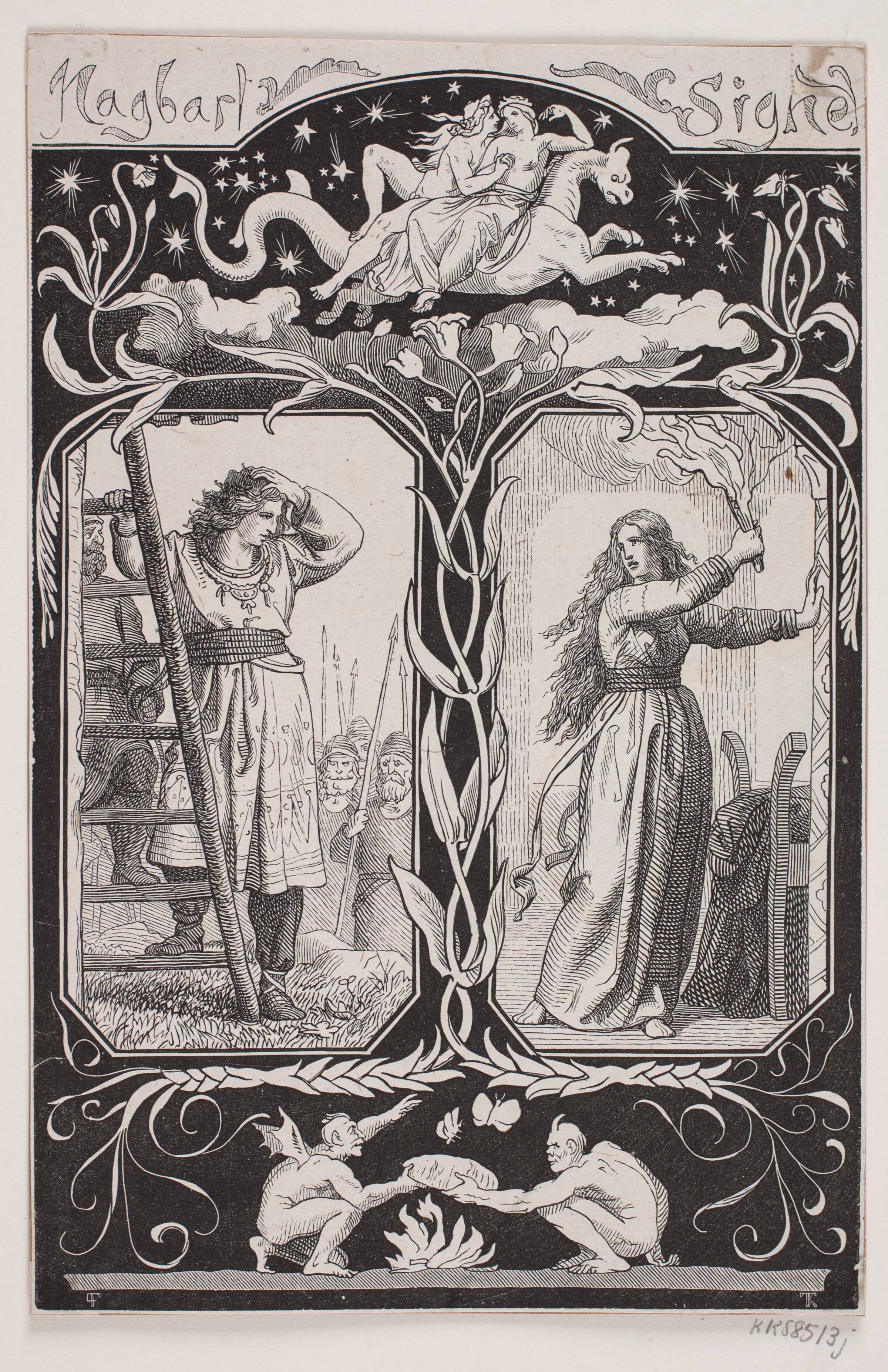 Hagbard og Signe, Axel Theodor Kittendorff, 1852