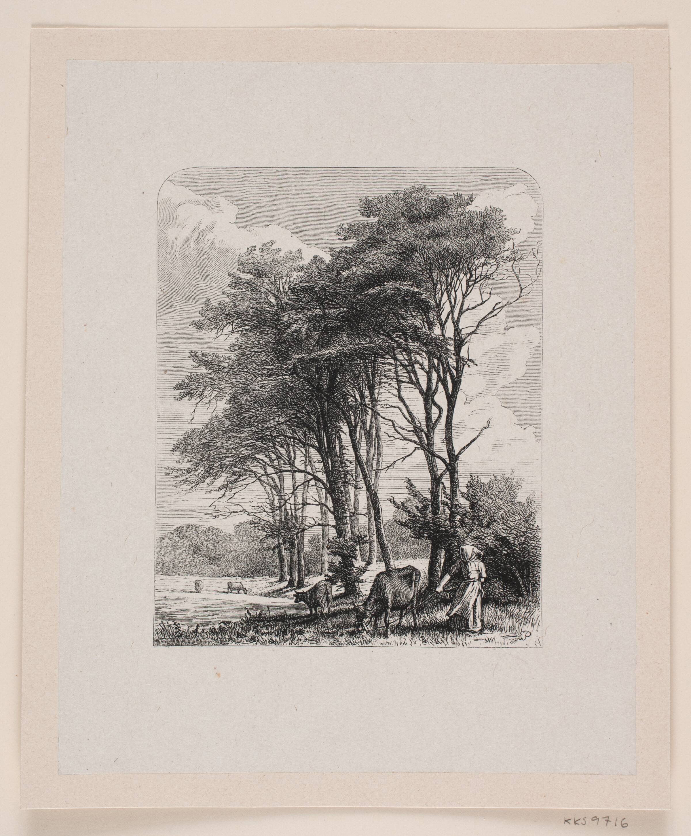 Illustration til digt af Chr. Ricardt, "I vinden", Waldemar Bøhme, 1870-1876