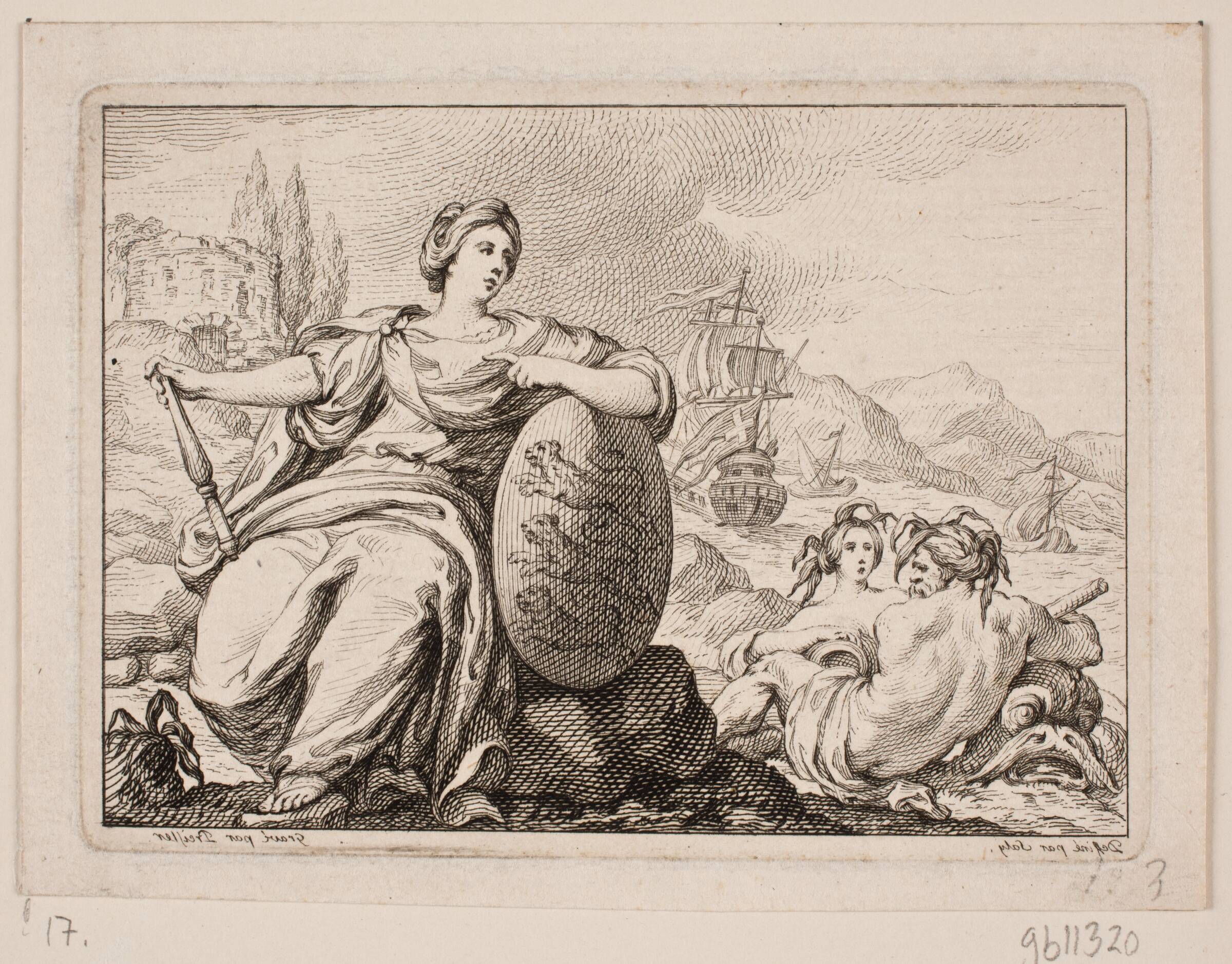 Vignet til P. H. Mallet: Histoire de Danemarc I, 1758, J.M. Preisler, 1758
