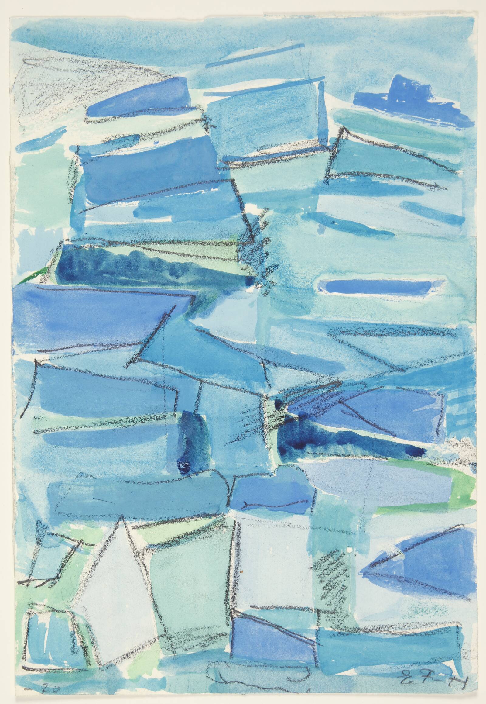 Abstrakt komposition, Else Fischer-Hansen, 1970