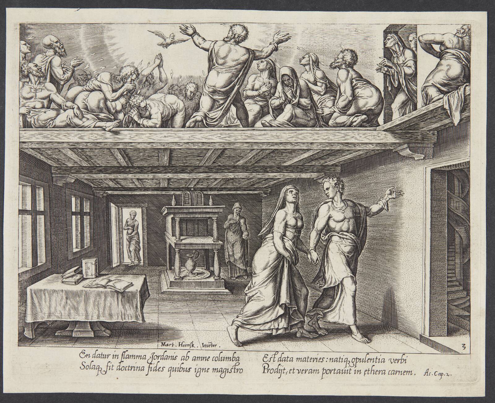 Helligåndens nedstigning pinsedag, Philips Galle, 1575