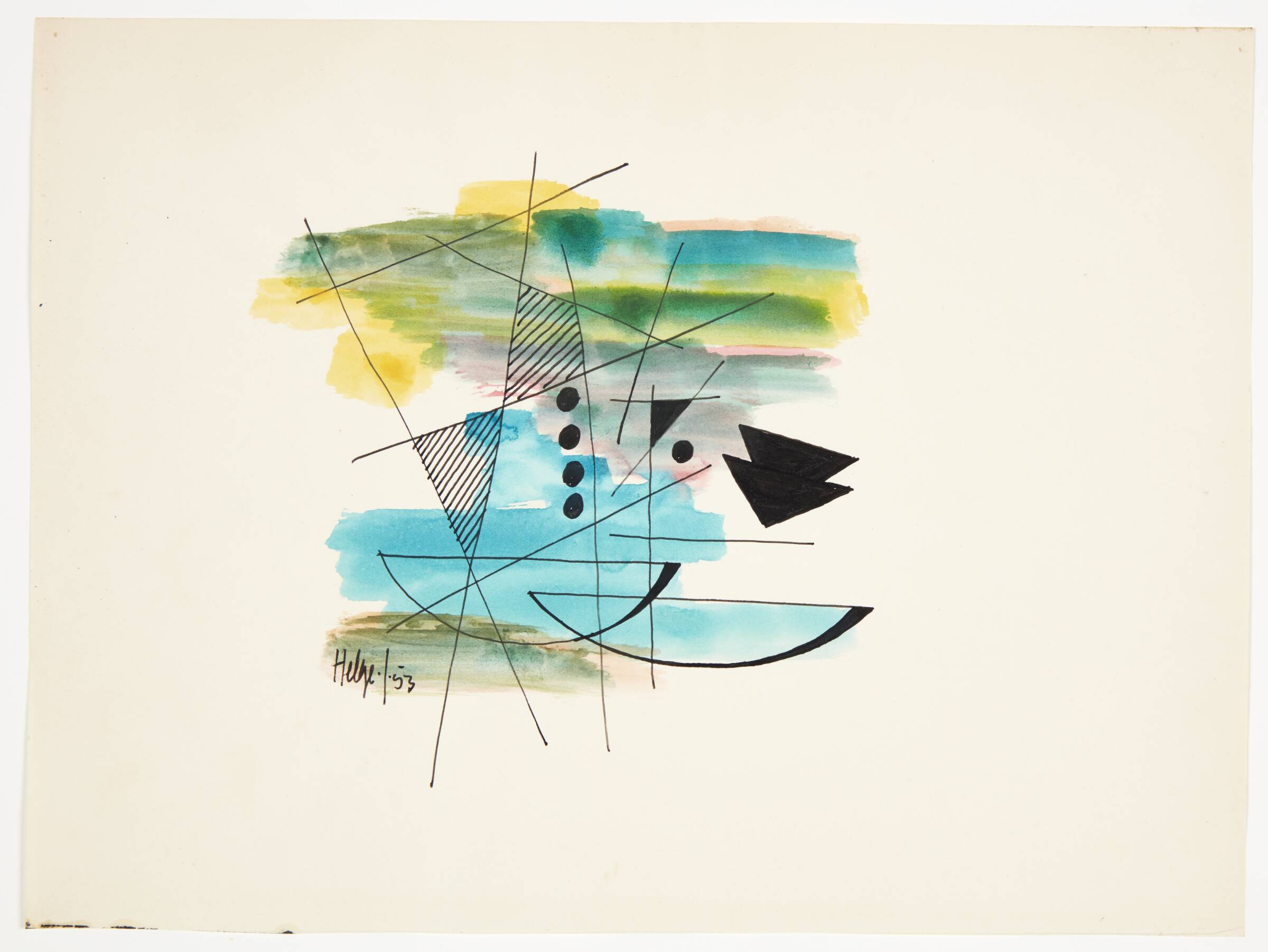 Abstrakt komposition, Helge Jacobsen, 1953