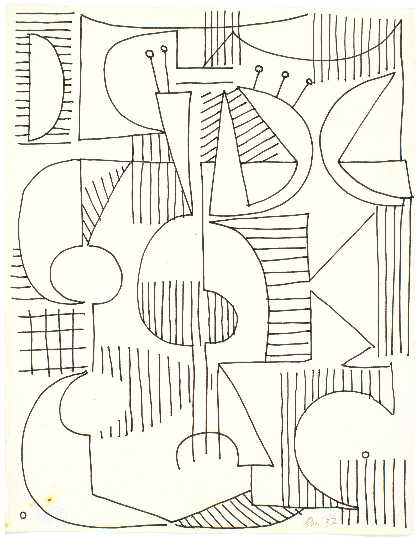 Botanisk-geometrisk komposition, Richard Mortensen, 1938-1940