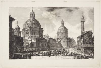 Kirkerne Santa Maria di Loreto og Santissimo Nome di Maria ved Trajan's søjle, i baggrunden Quirinal-højen