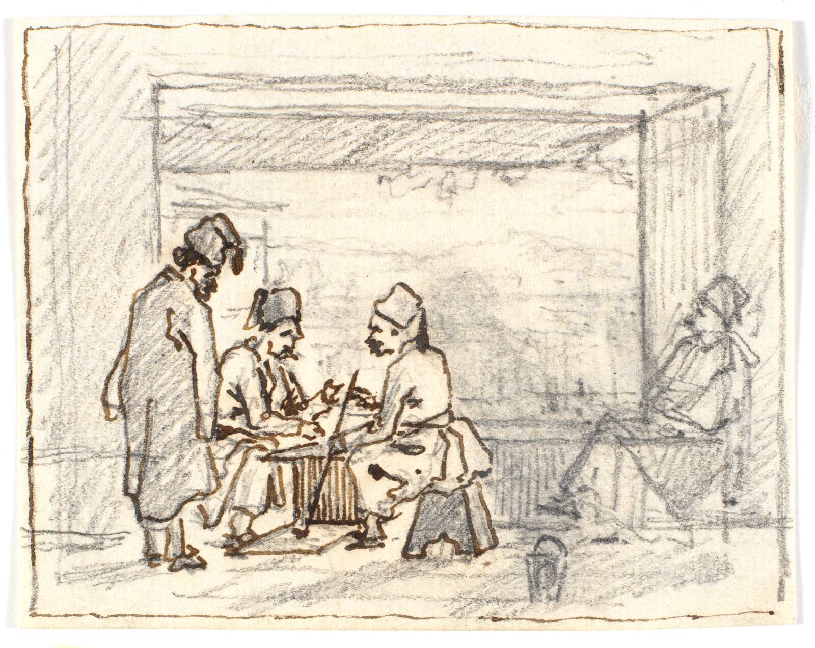 Brætspillende orientalere, Martinus Rørbye, 1835-1836