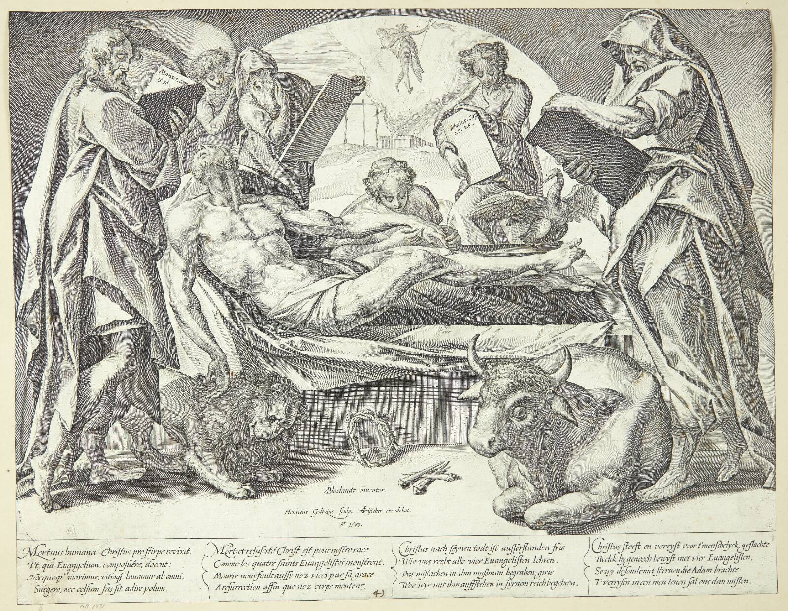 Gravlæggelsen, Hendrick Goltzius, 1583