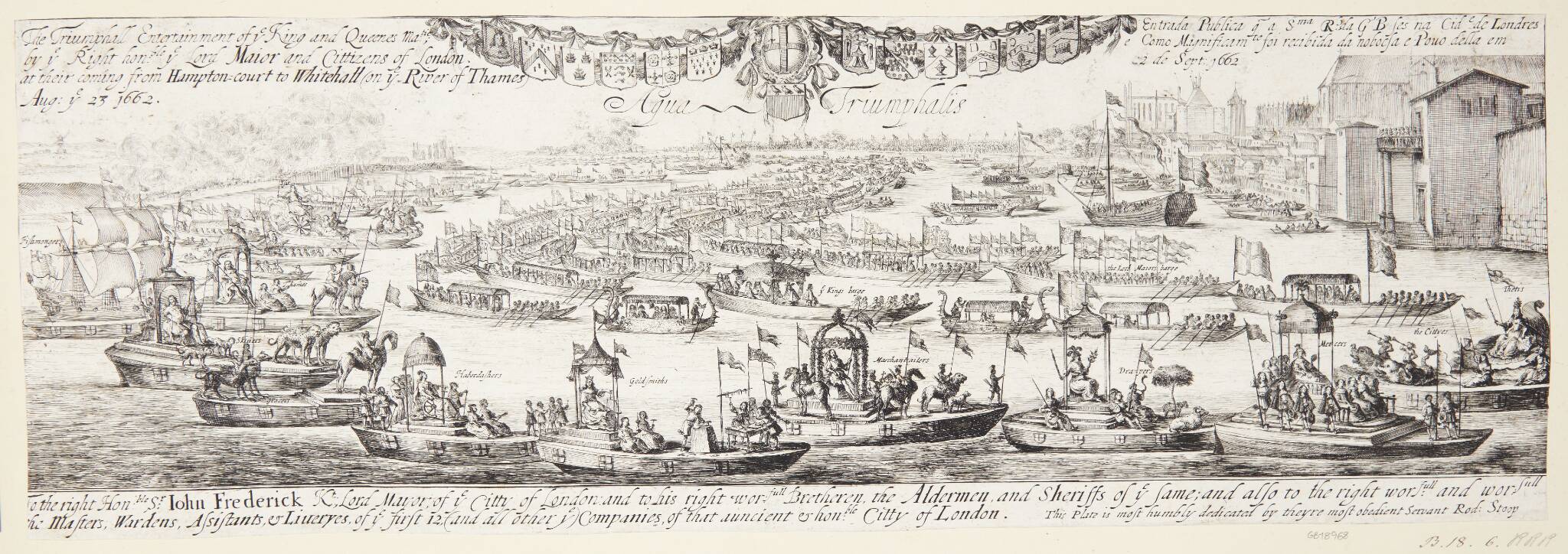 Dronningens ankomst til London. "Aqua Triumphalis"