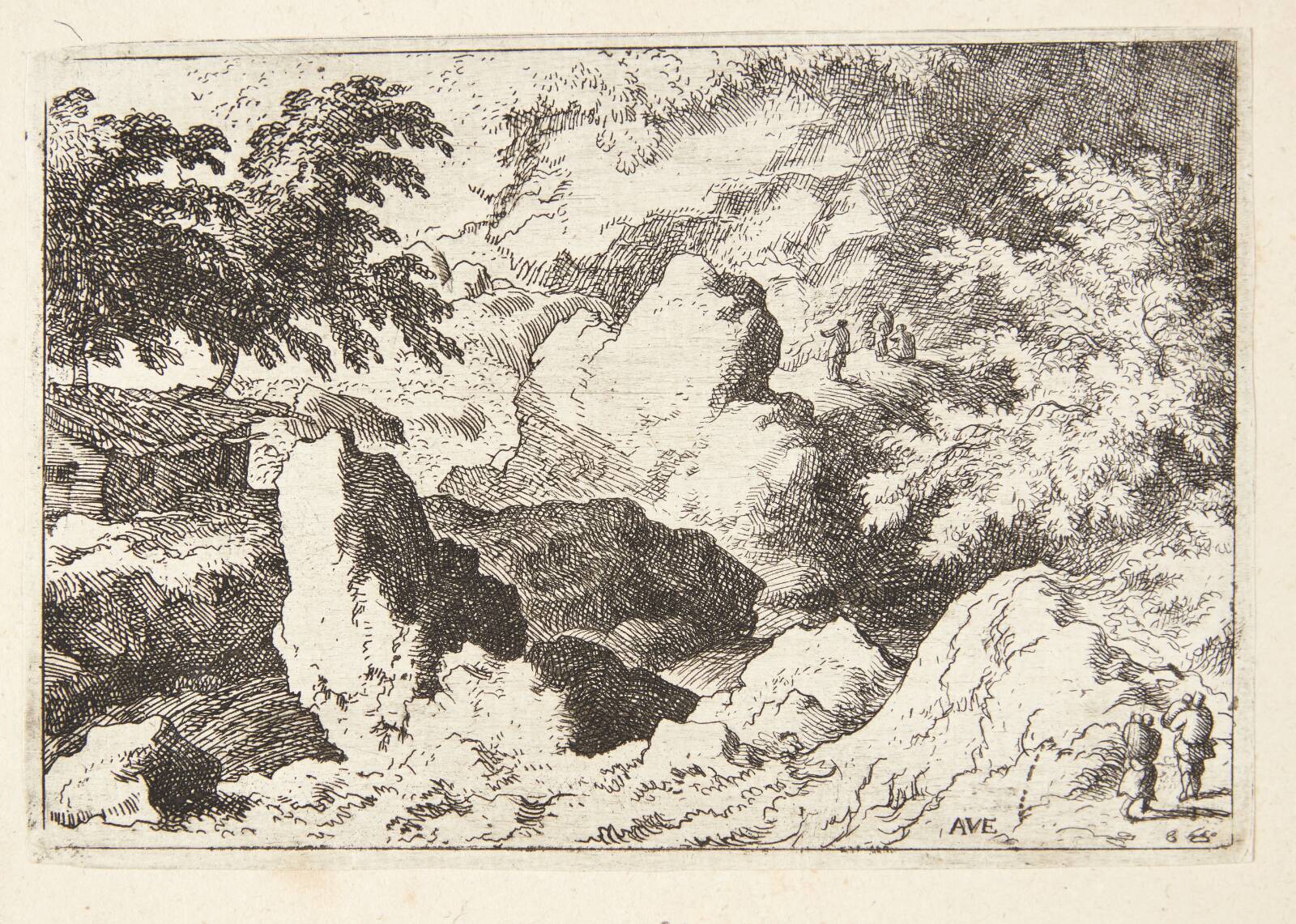 Tre mænd på en klippe, Allaert van Everdingen, 1621-1675