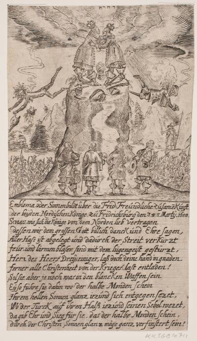 Frederik III og Karl Gustav X's møde på Frederiksborg. Satirisk blad