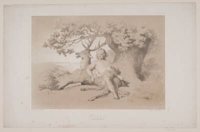 Flugten, pag. 23, illustration til Christian Winthers "Hjortens Flugt"