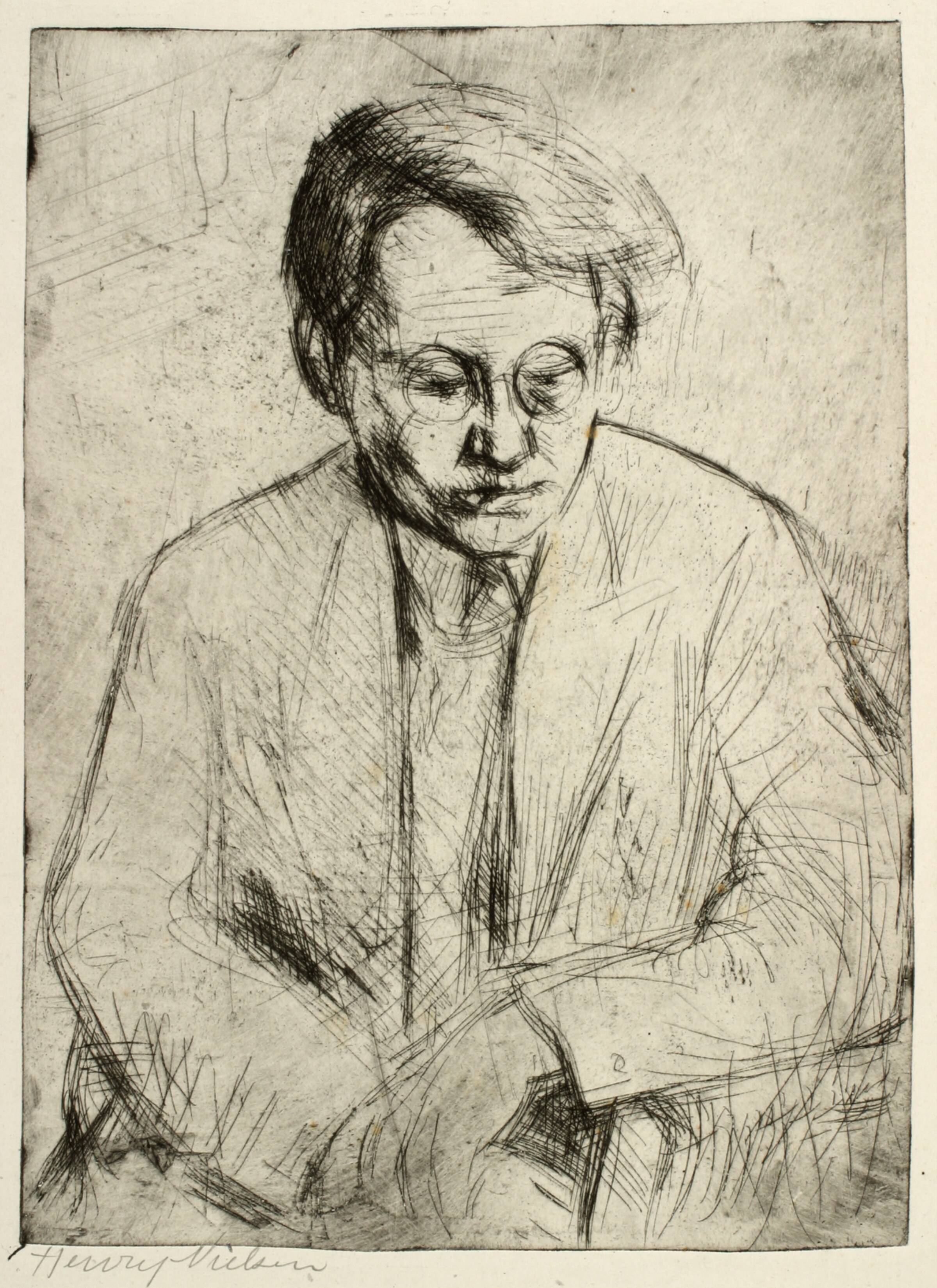 Siddende mand, Henry Nielsen, 1935