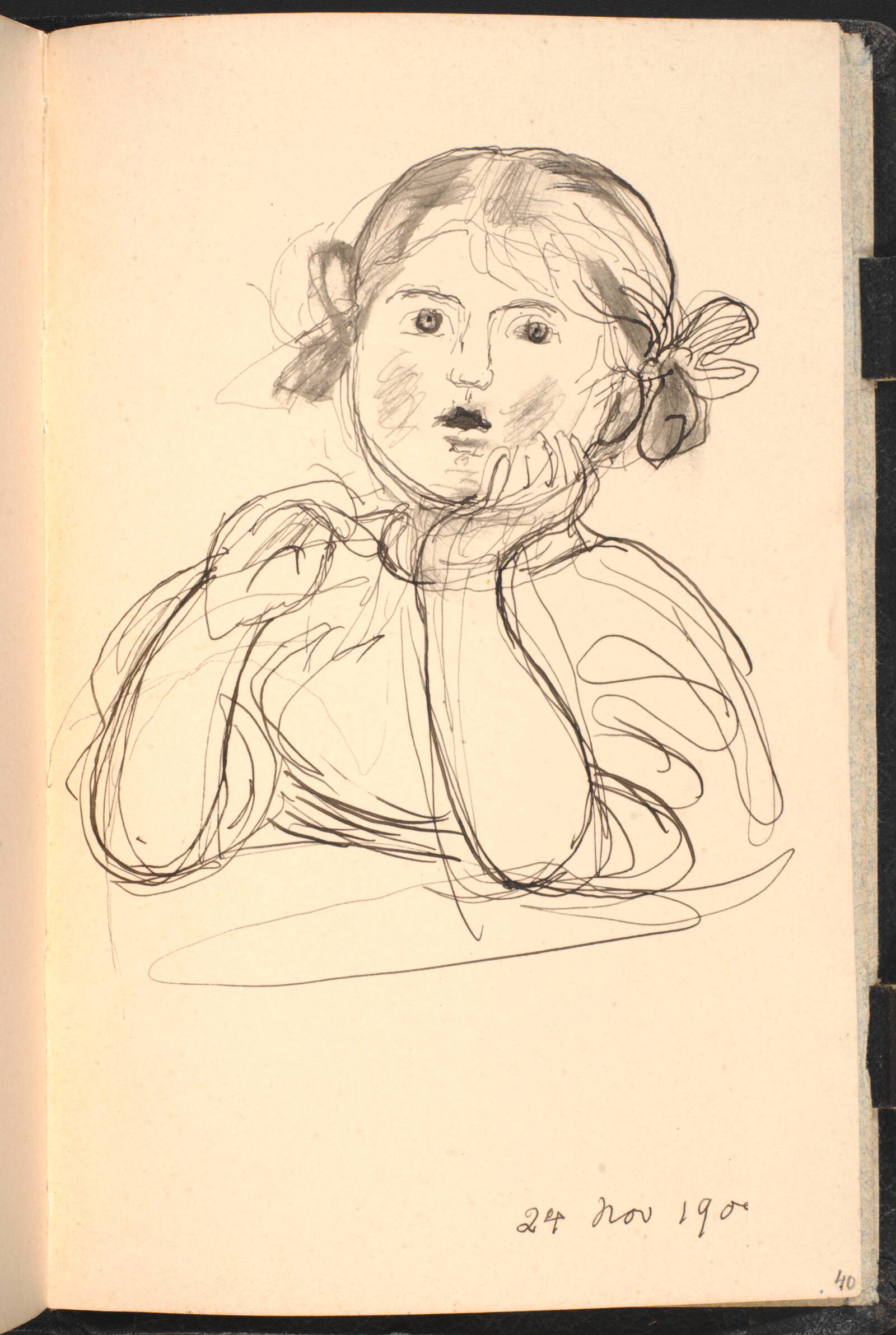 Lille pige, halvfigur, J.F. Willumsen, 1909