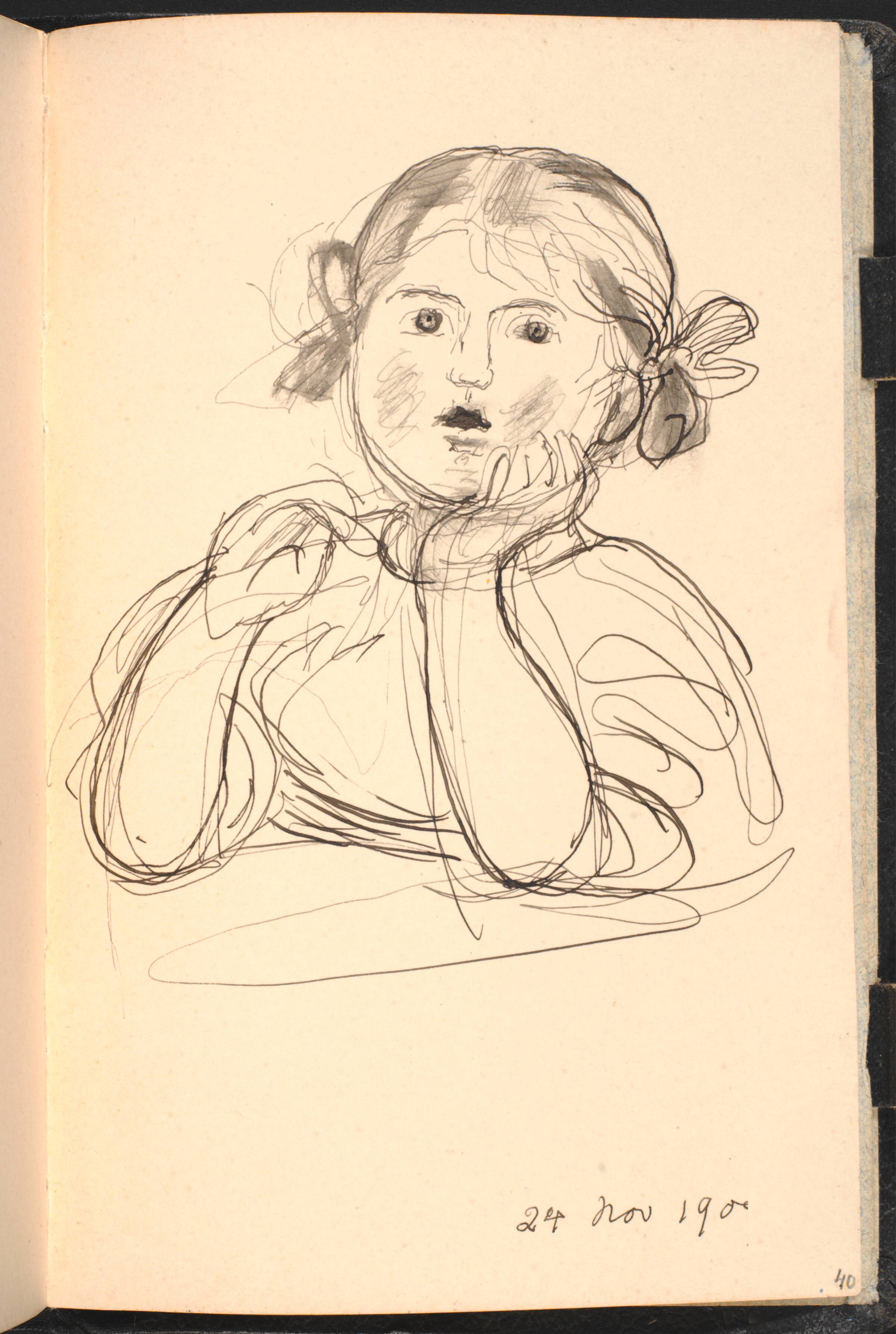 Lille pige, halvfigur, J.F. Willumsen, 1909