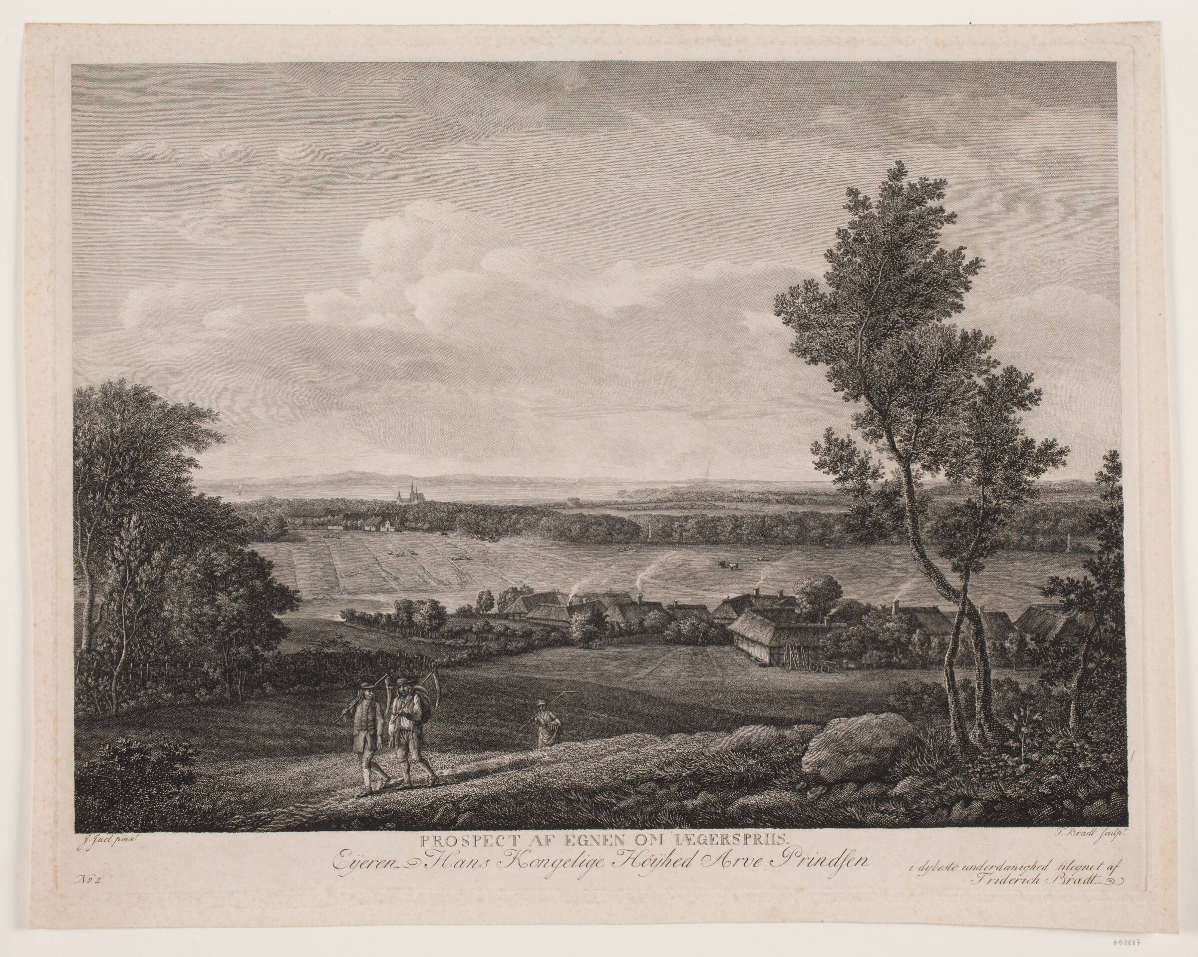 Prospekt af egnen om Jægerspris, Bradt, F.L., 1782