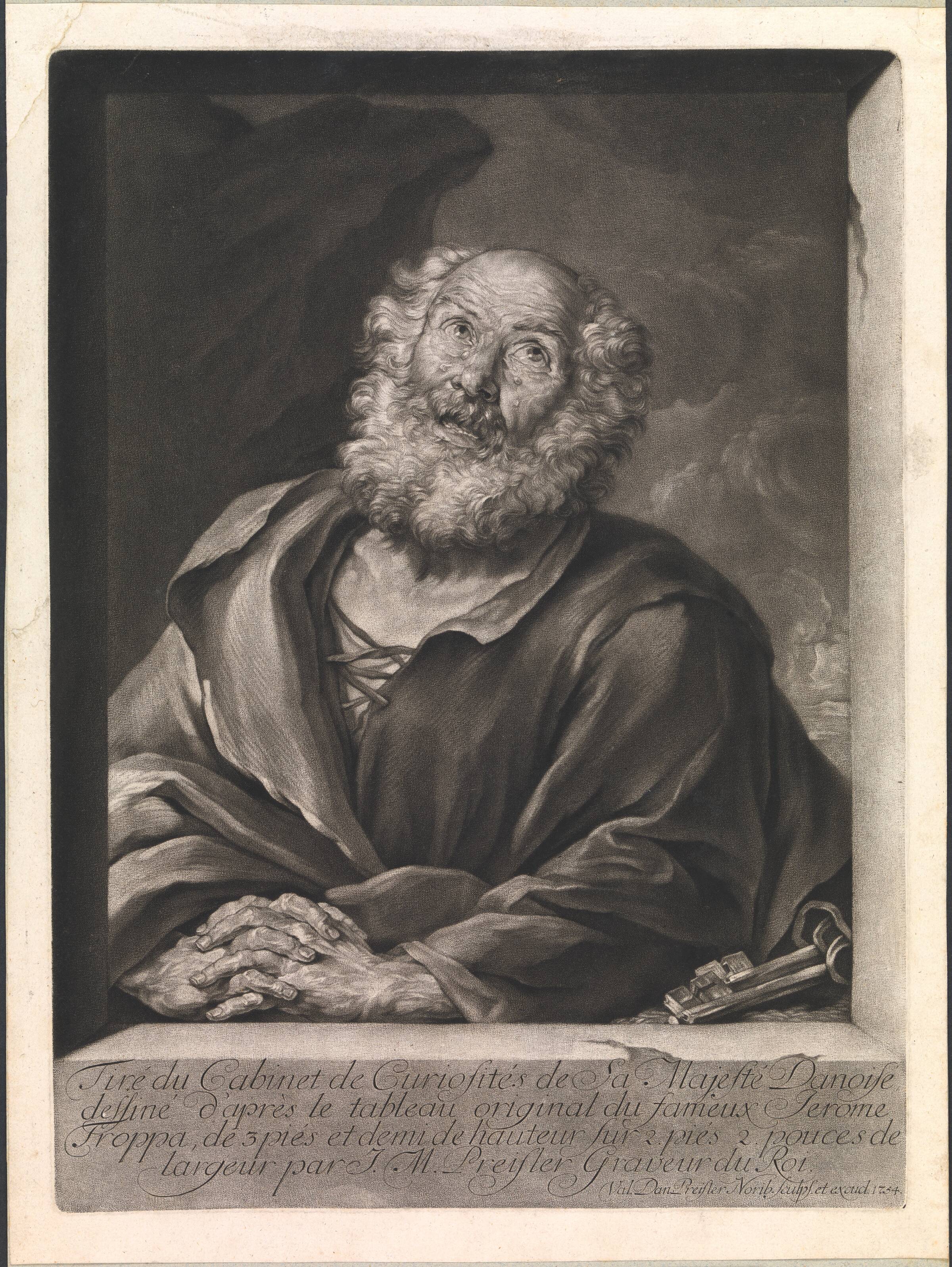 Den angrende Peter, Valentin Daniel Preisler, 1754