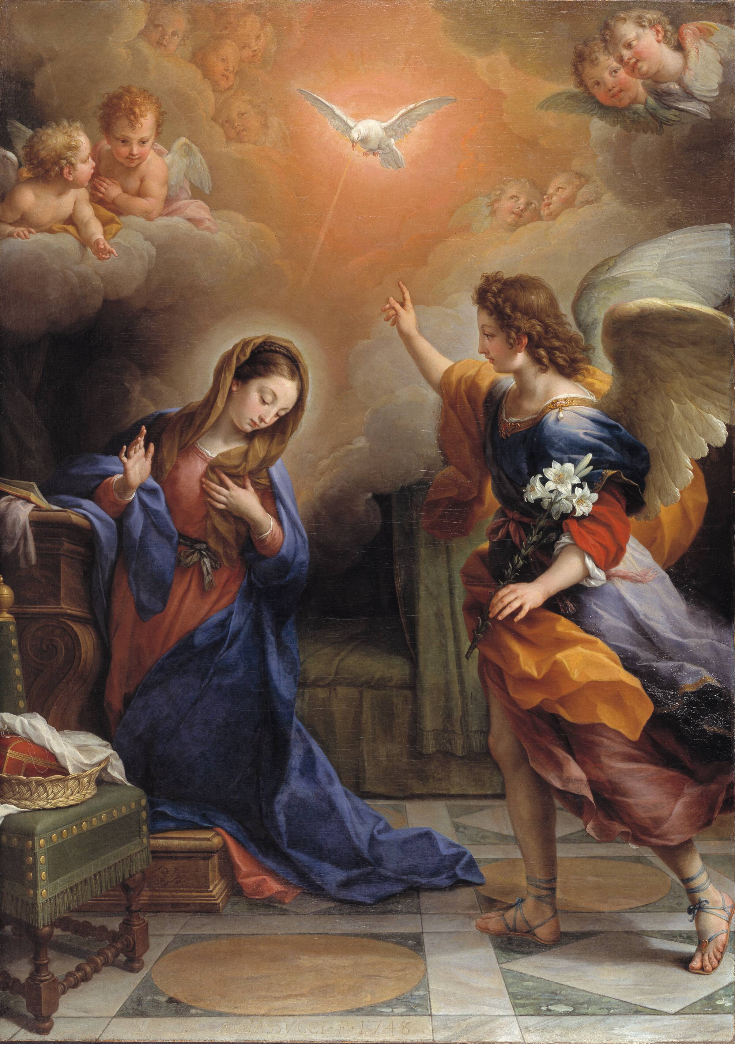 Mariæ bebudelse, Agostino Masucci, 1748