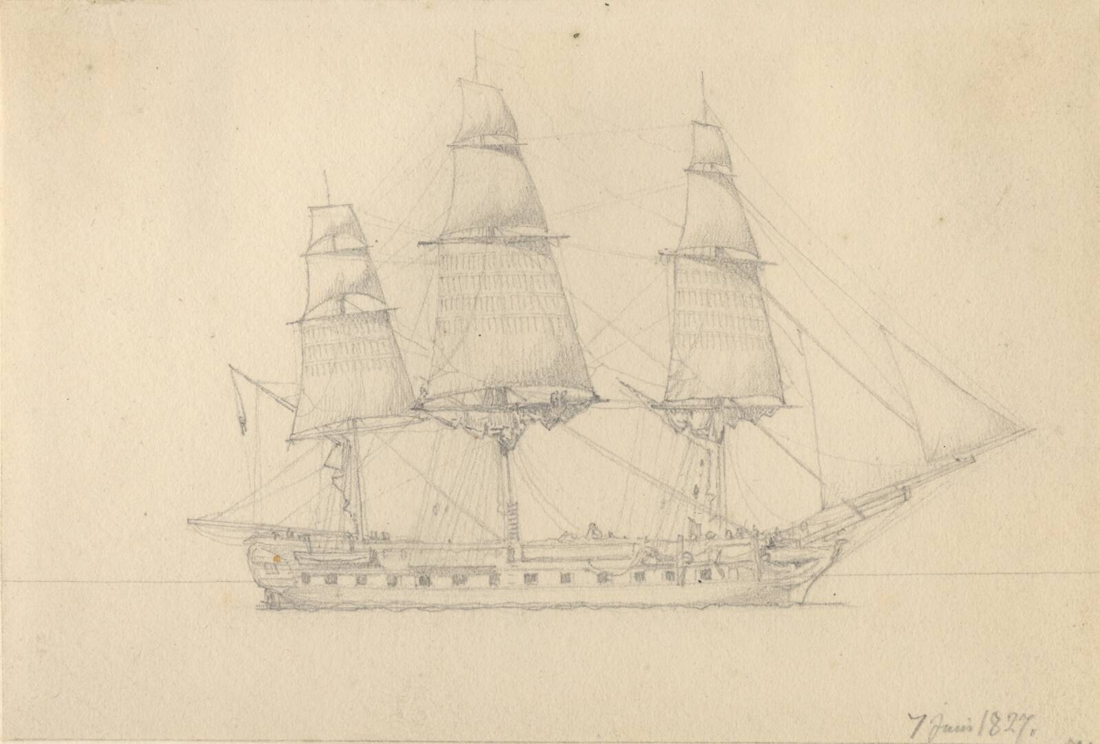 En Fregat., C.W. Eckersberg, 1827