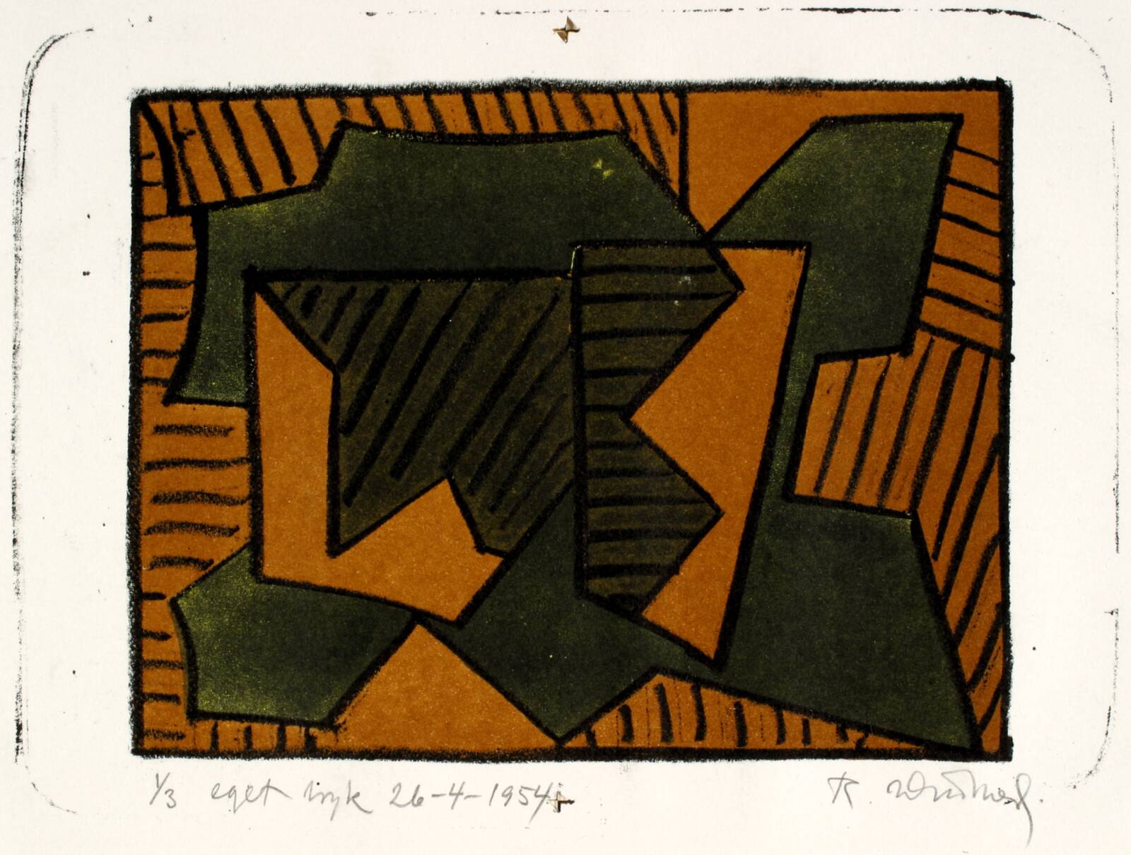 Abstrakt komposition, Richard Winther, 1954