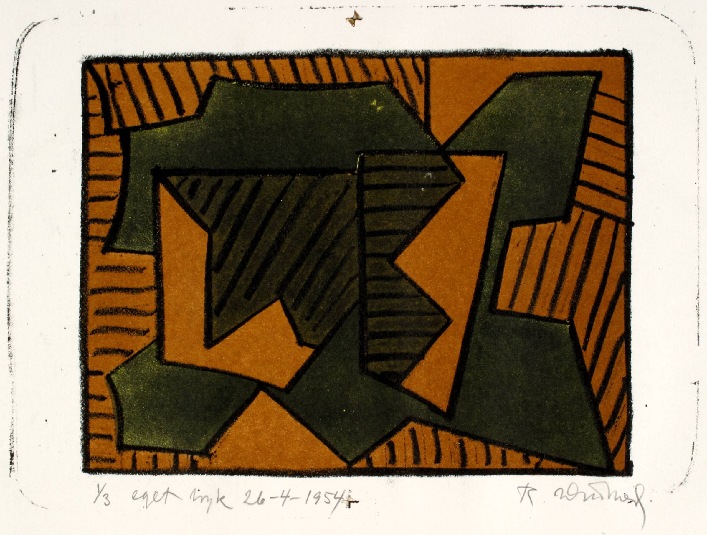 Abstrakt komposition, Richard Winther, 1954