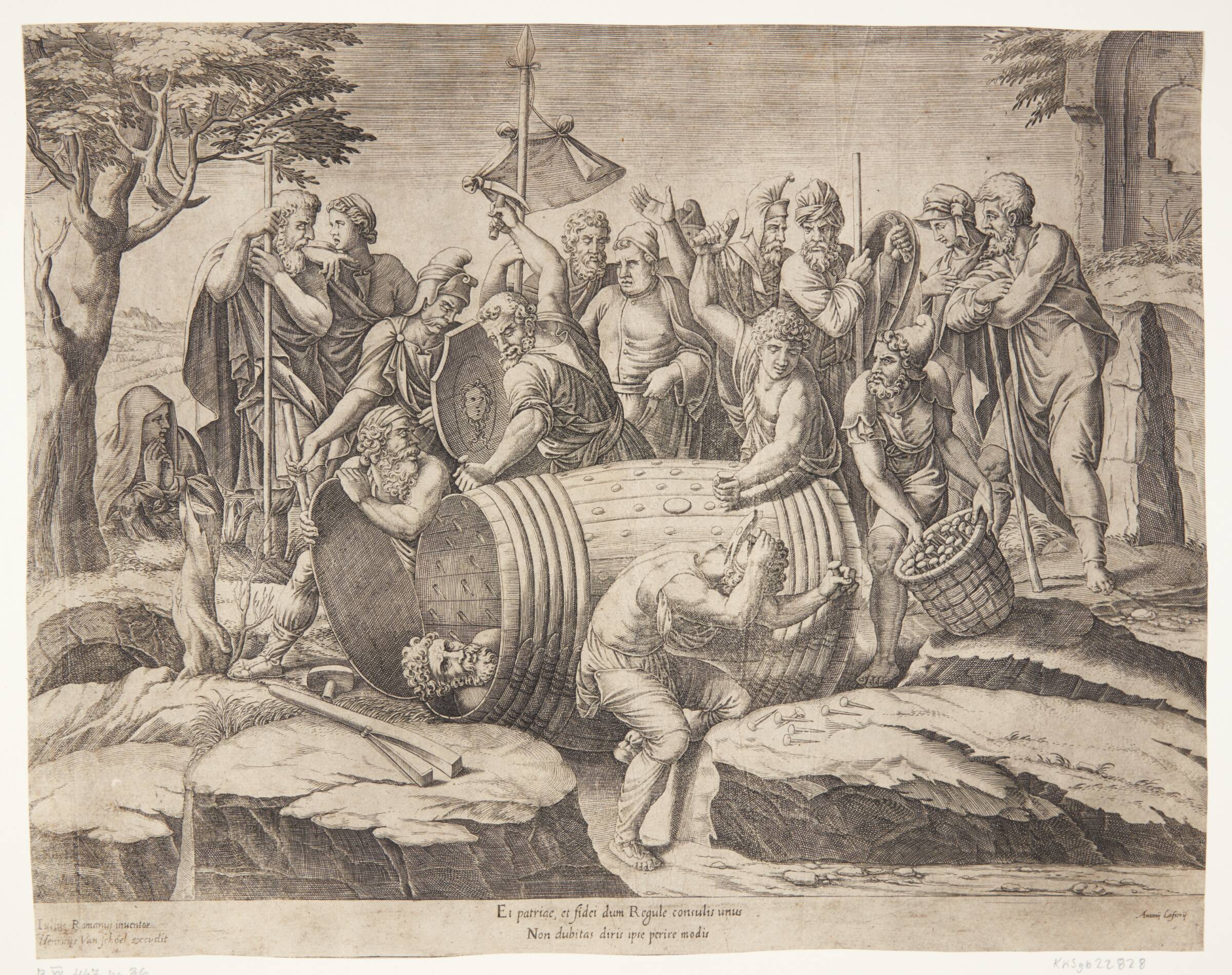 Atilius Regulus i tønden, Diana Scultori, 1536-1588